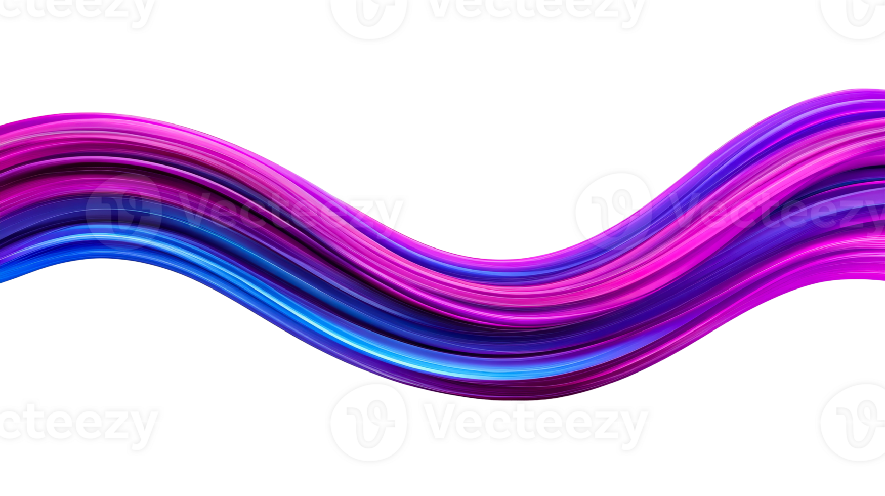 Abstract colorful wave flowing motion design, 3d rendering, cut out transparent png