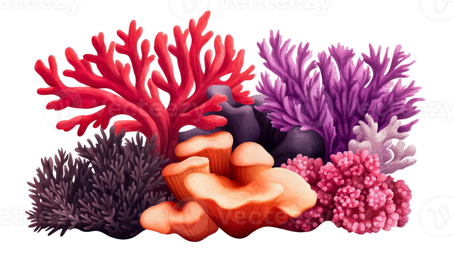 Coral Reef Biodiversity Illustration, Aquatic Ecosystem , cut out transparent png