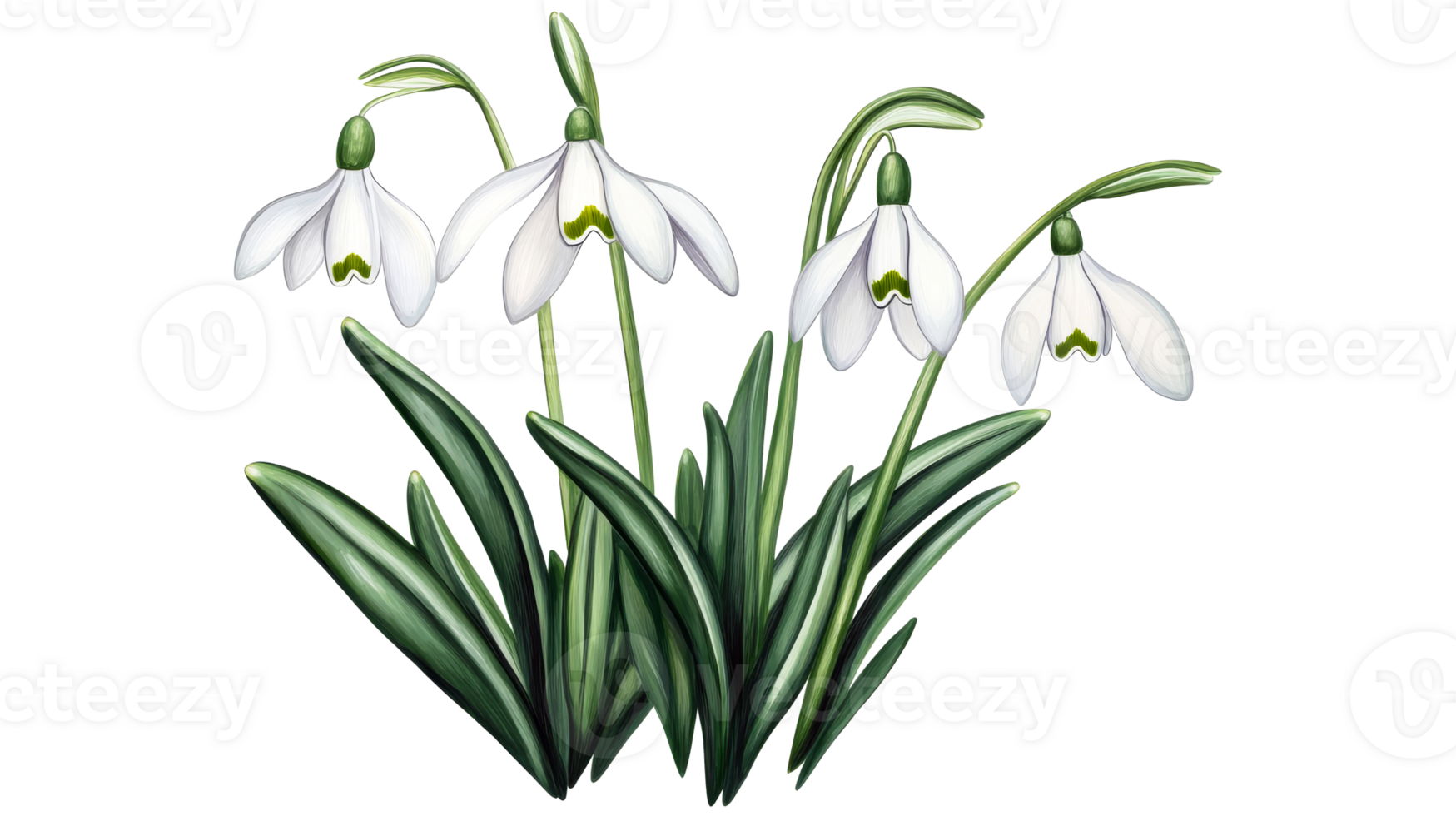 Snowdrops, illustration, blossom, garden, bloom, floral, cut out transparent png