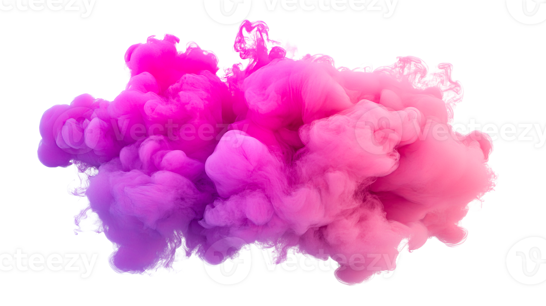Swirling, pink, vibrant cloud, abstract design element, isolated, cut out transparent png
