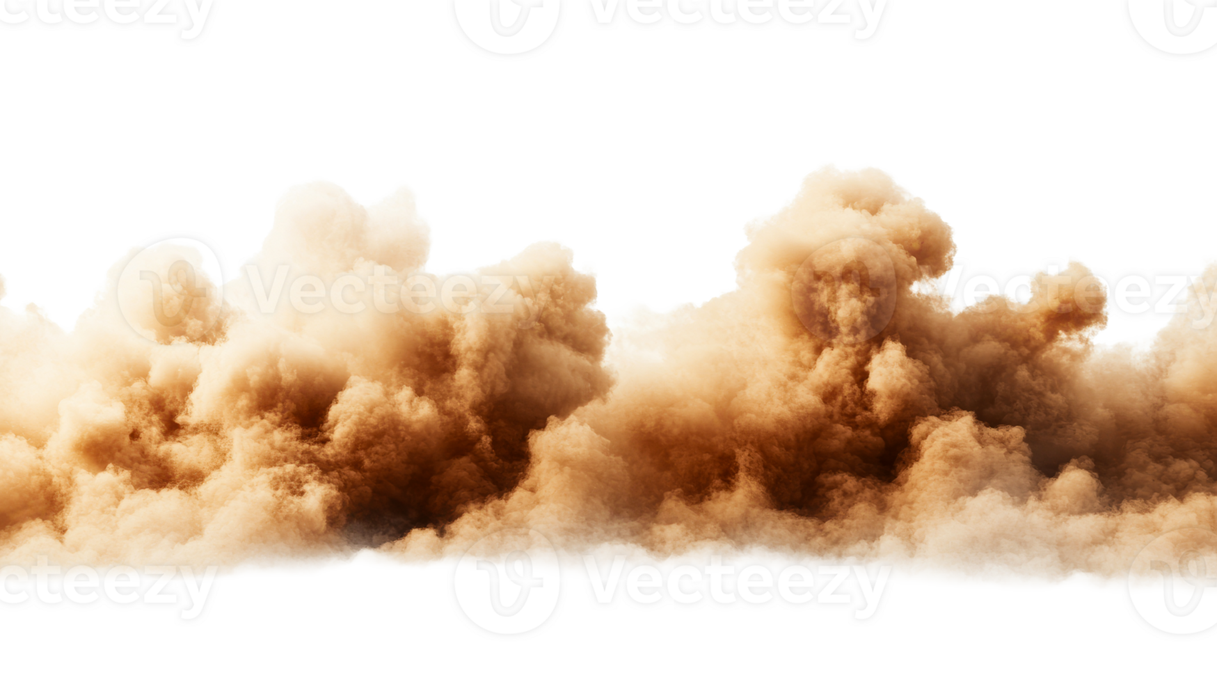 Sandstorm cloud of dust and smoke, abstract background, cut out transparent png