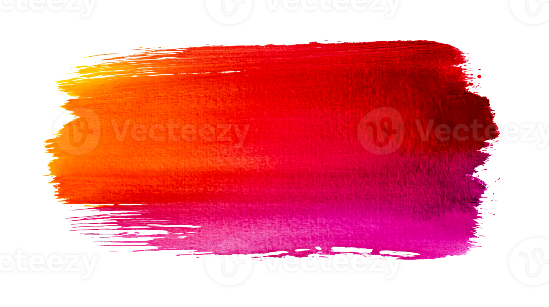 Colorful paint strokes of different colors, orange, red, pink, cut out transparent png