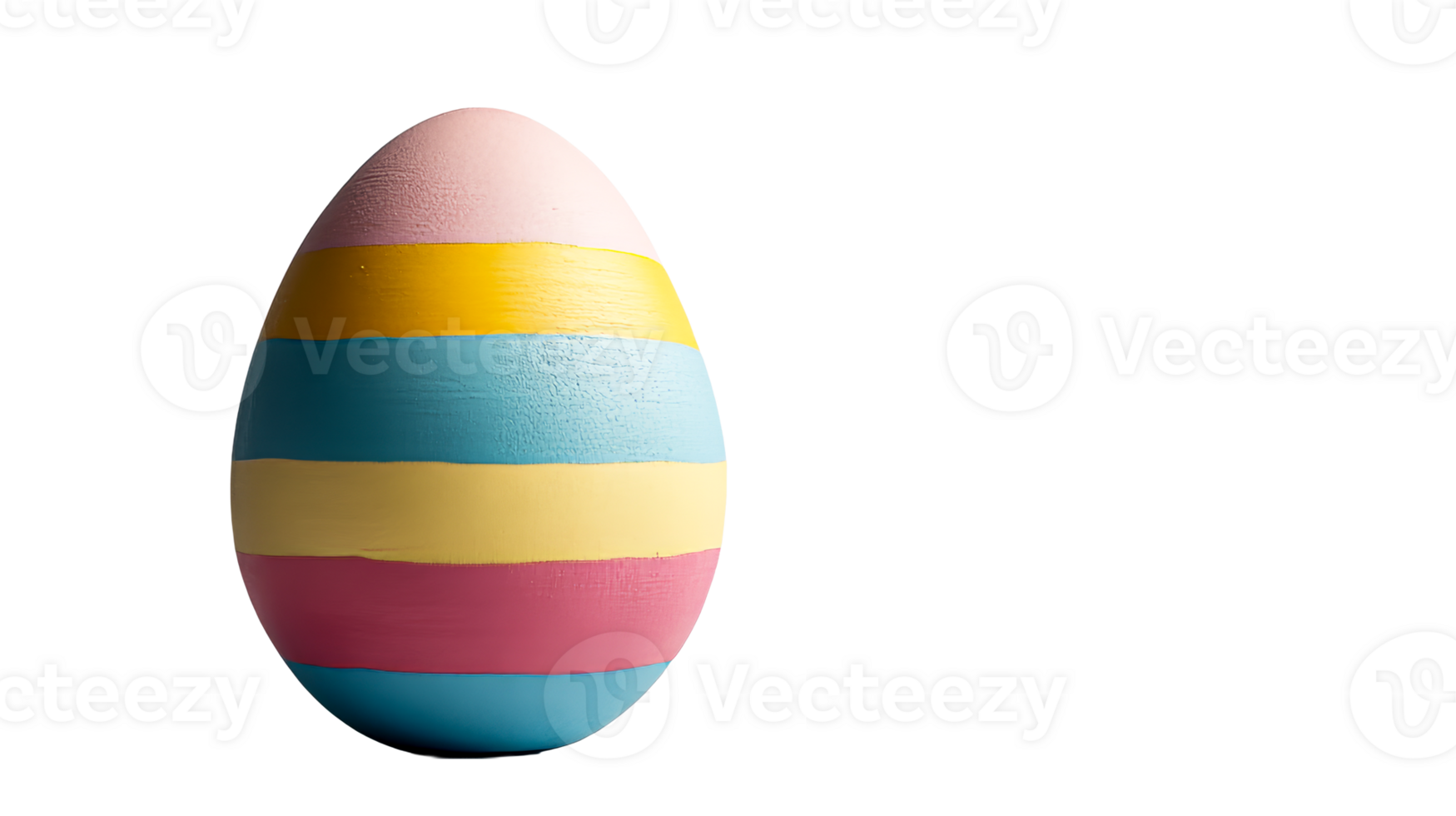 Decorated Easter egg with colorful stripes, cut out transparent png