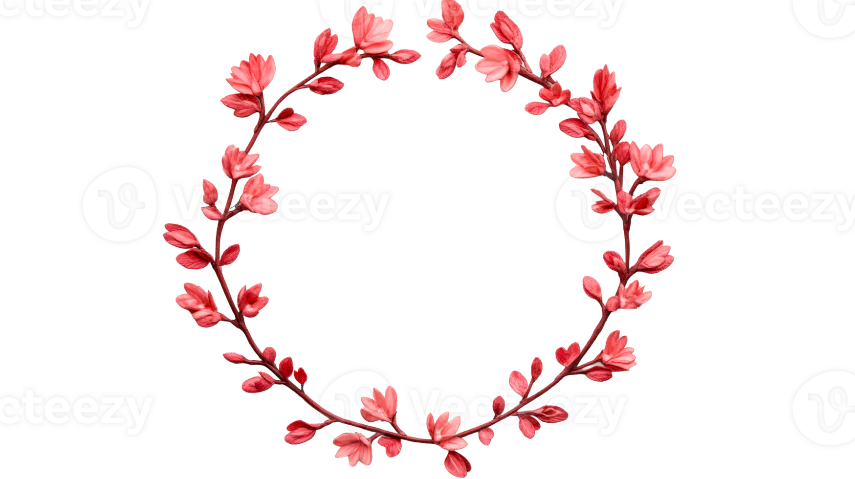 Watercolor floral wreath composition, floral elements, botanical illustration, cut out transparent png