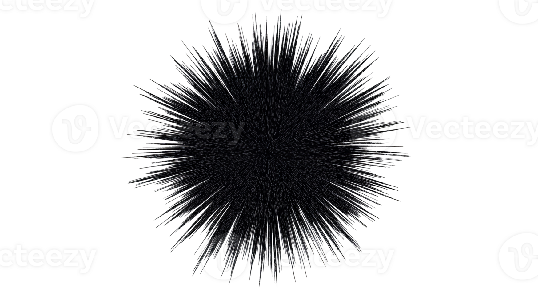 Abstract burst of spiky white rays, cut out transparent png