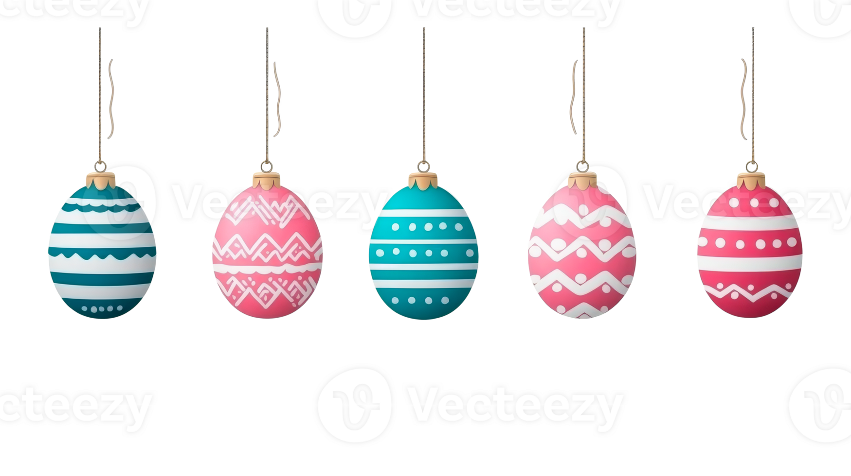 Decorative Christmas ornaments with geometric patterns, cut out transparent png