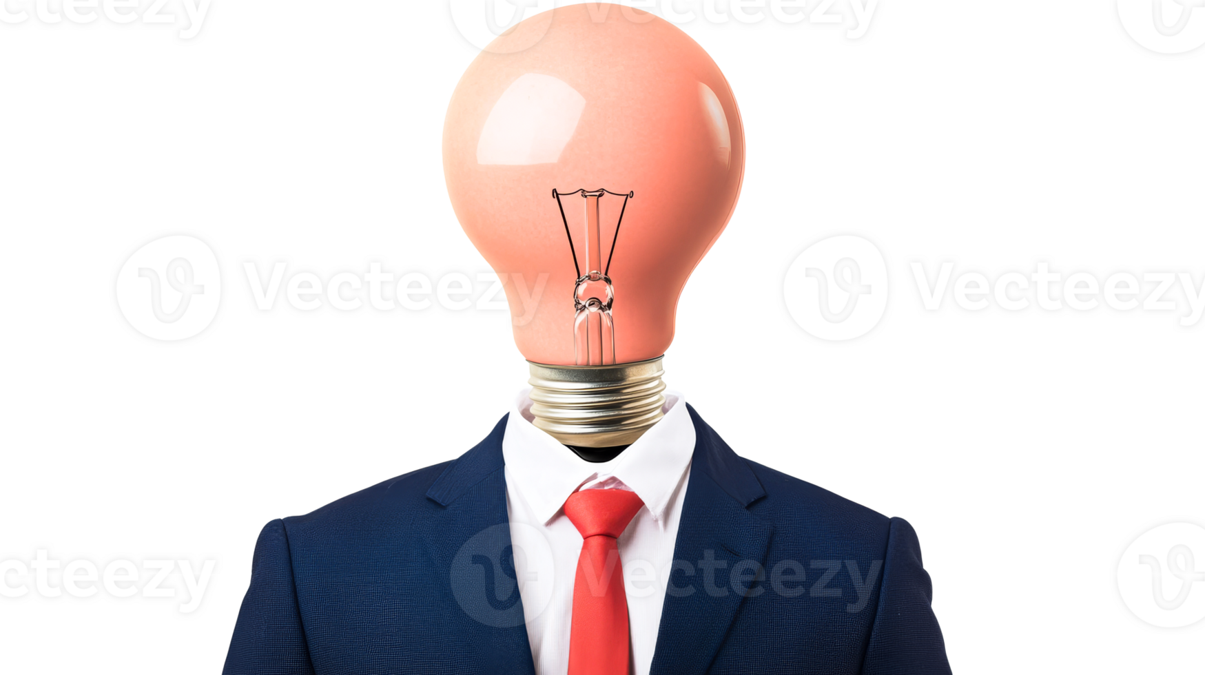 Idea, lightbulb head, innovation, business, and creativity, cut out transparent png