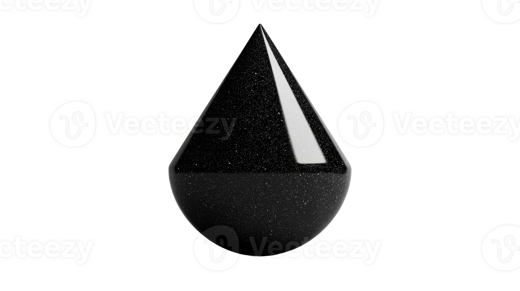Black shiny drop, glitter, abstract, dark background, cut out transparent png