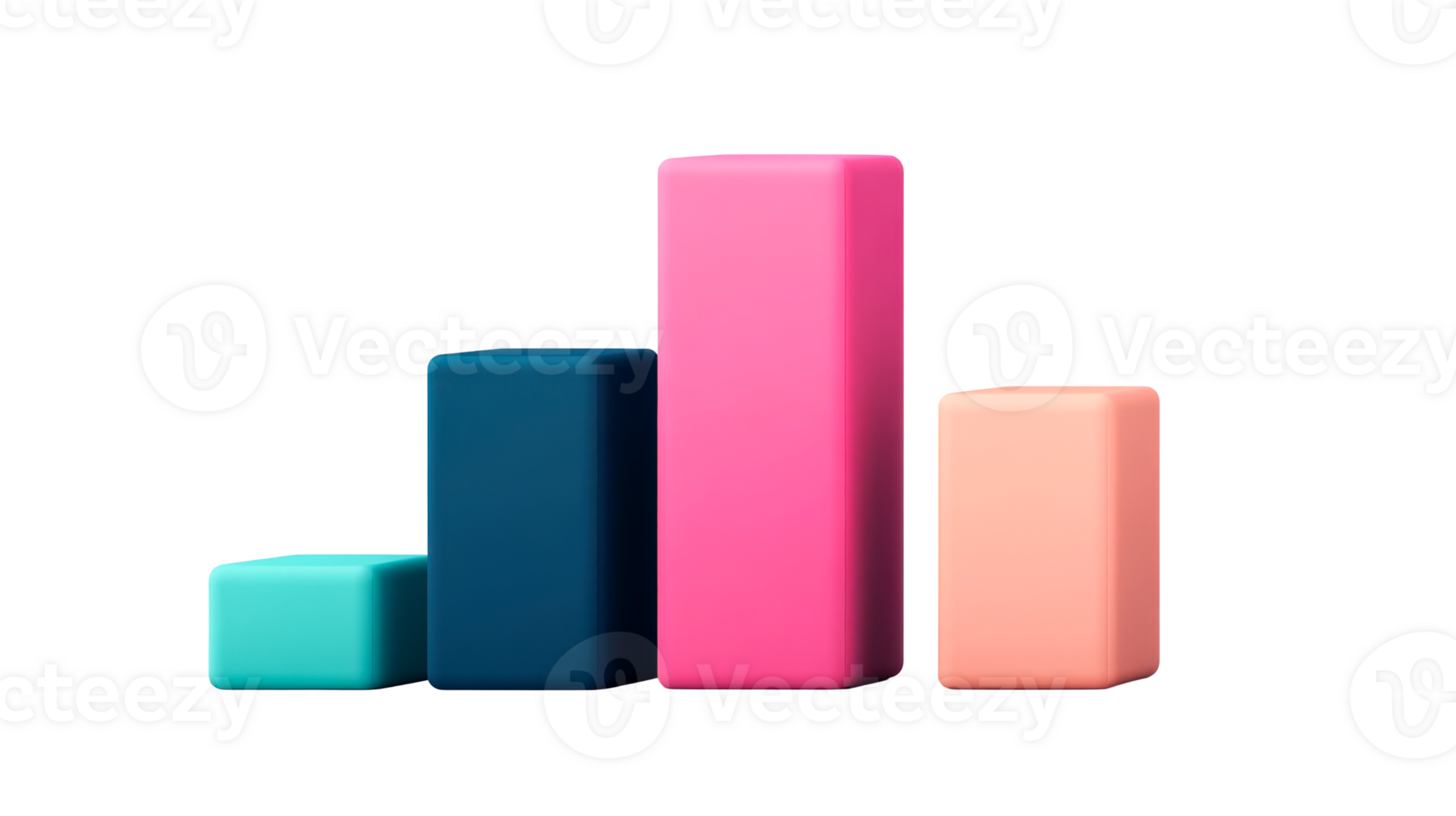 Colorful bar chart presentation, data representation, statistic, cut out transparent png