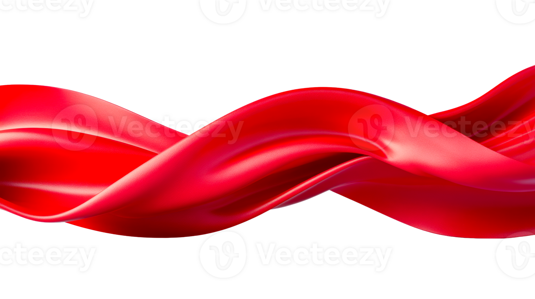 Red Abstract Wave, Wavy Flowing Form, cut out transparent png