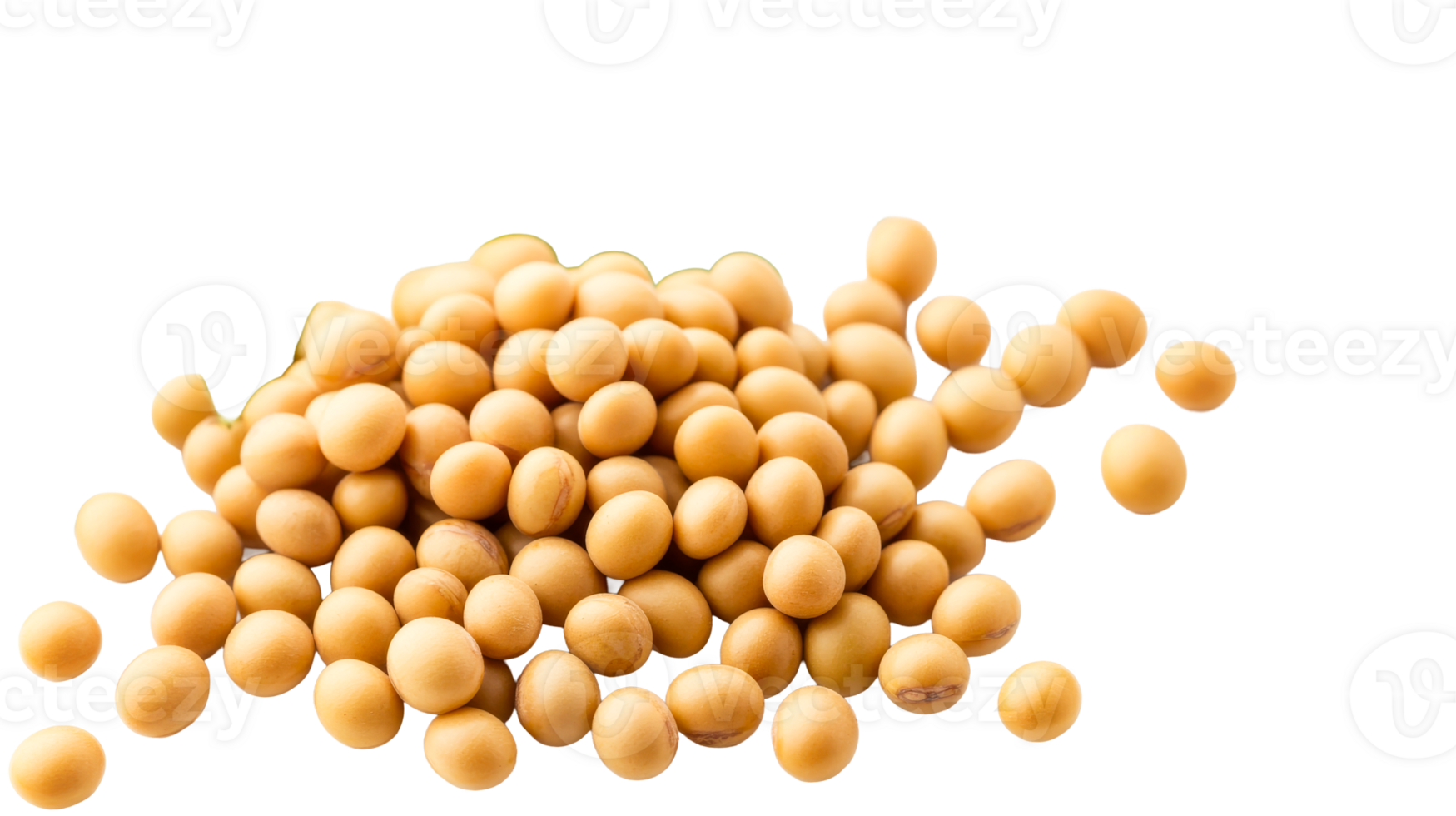 Soybeans on a pile, isolated object, yellow, tasty, nutrition, cut out transparent png
