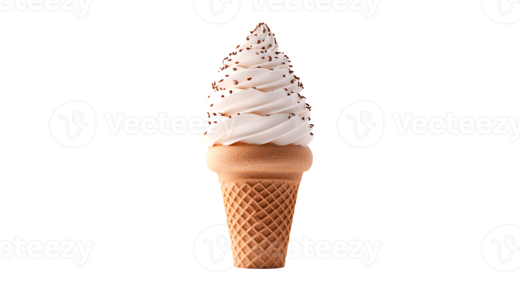 Delicious ice cream cone with sprinkles on a transparent background png