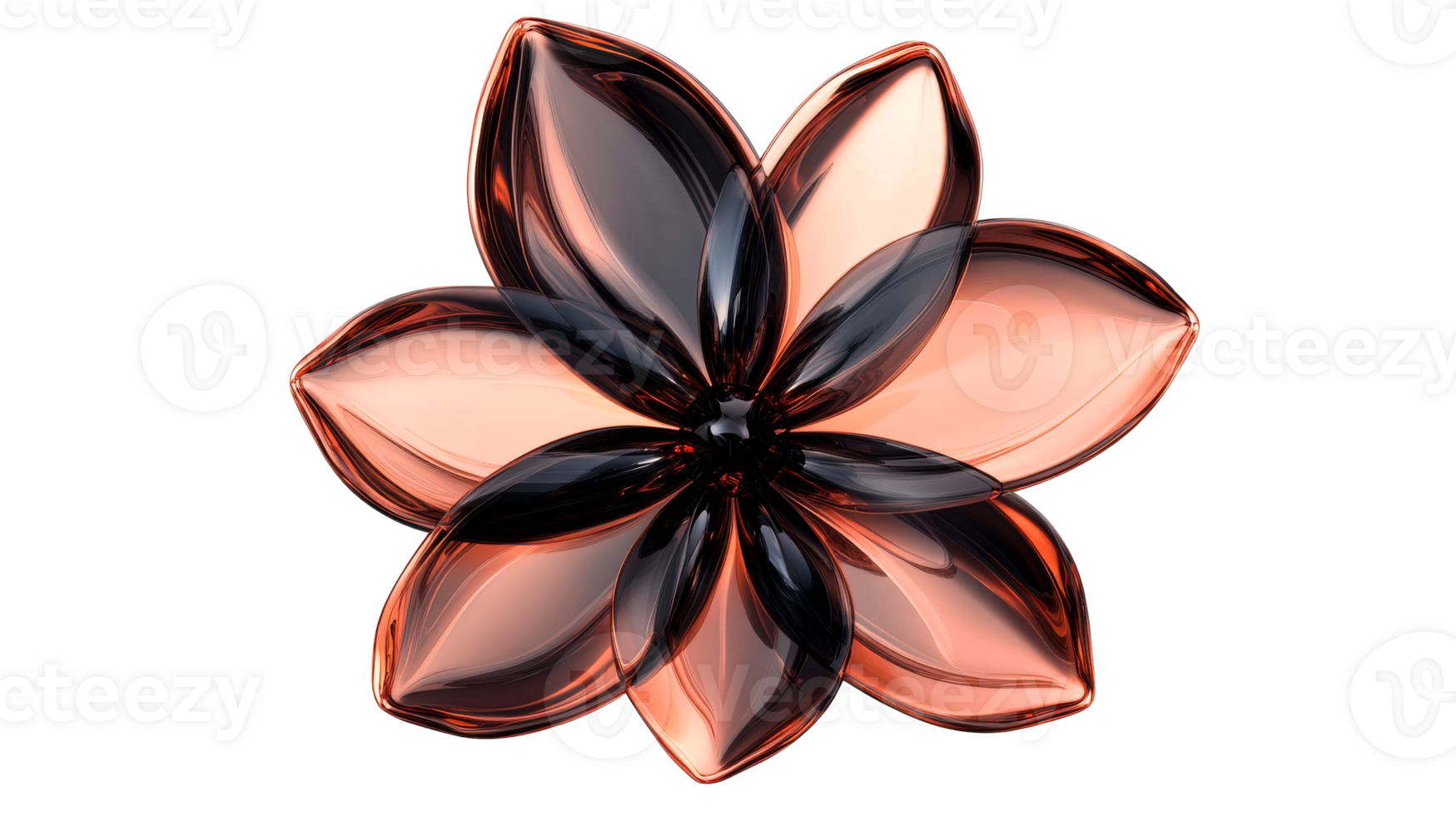 Elegant flower design with transparent background and details png