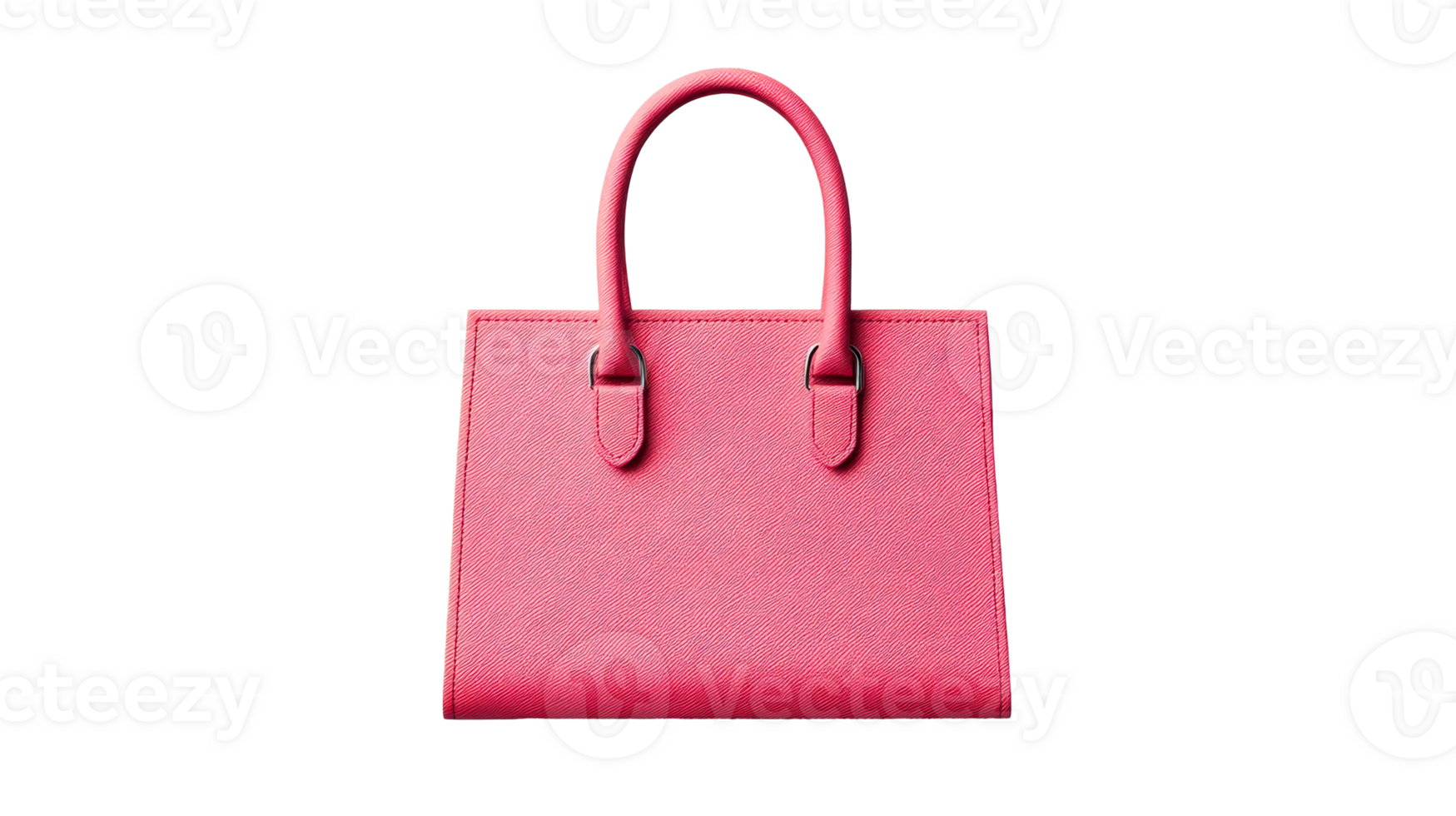 Stylish pink handbag with sleek design and sturdy handles png