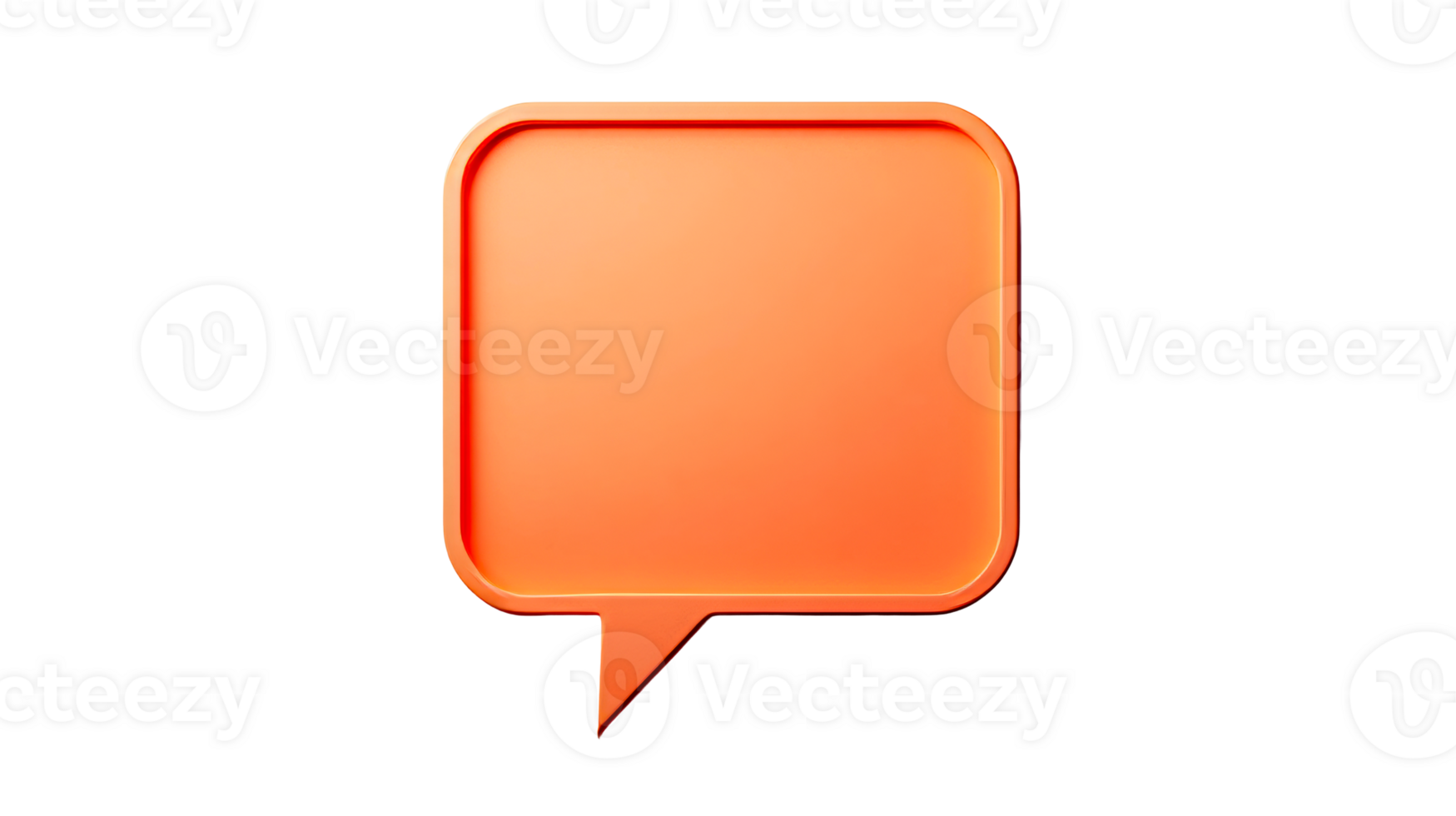 Colorful orange speech bubble with transparent background for design png