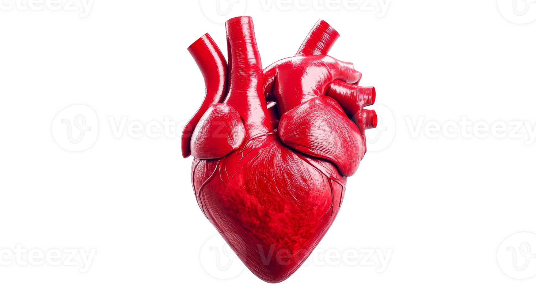 Realistic human heart model with a transparent background png