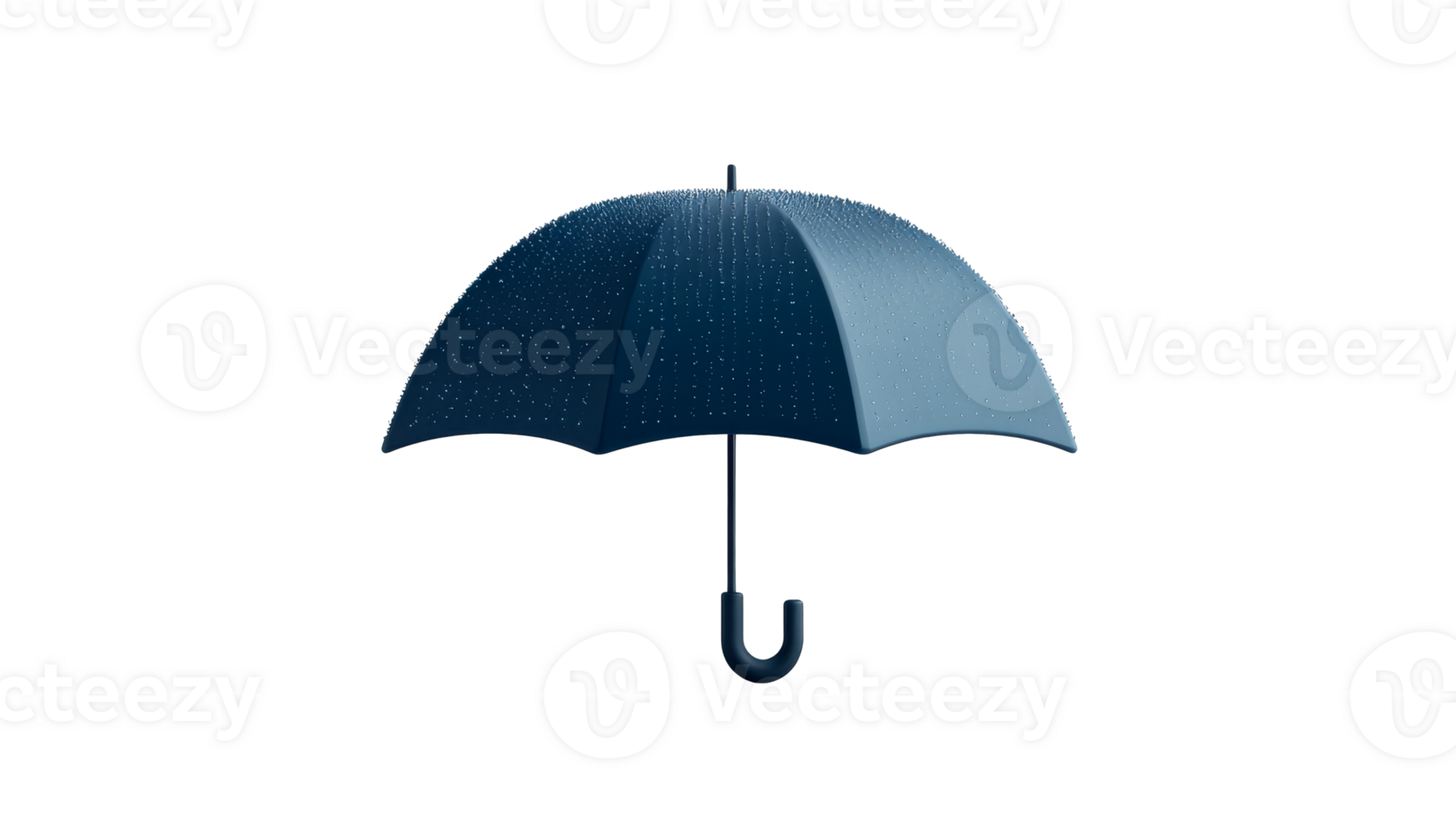 Rainy day blue umbrella with raindrops on a transparent background png