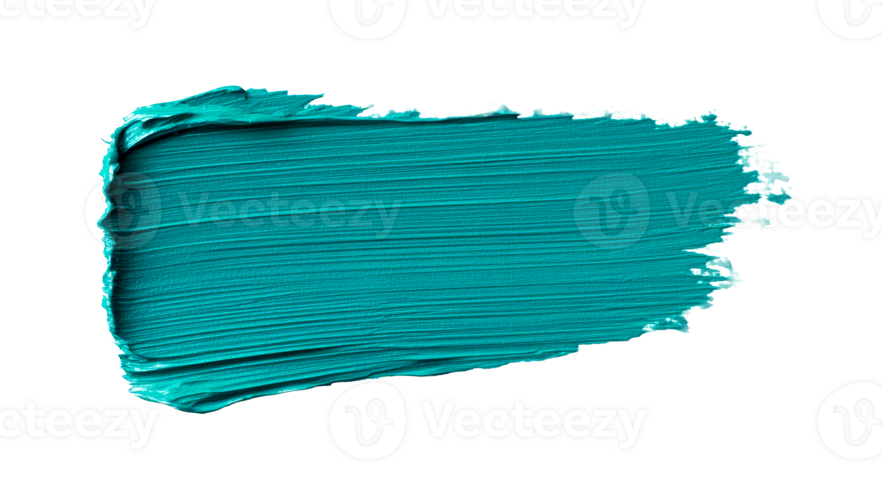Vibrant teal paint stroke with a smooth texture on a clear background png
