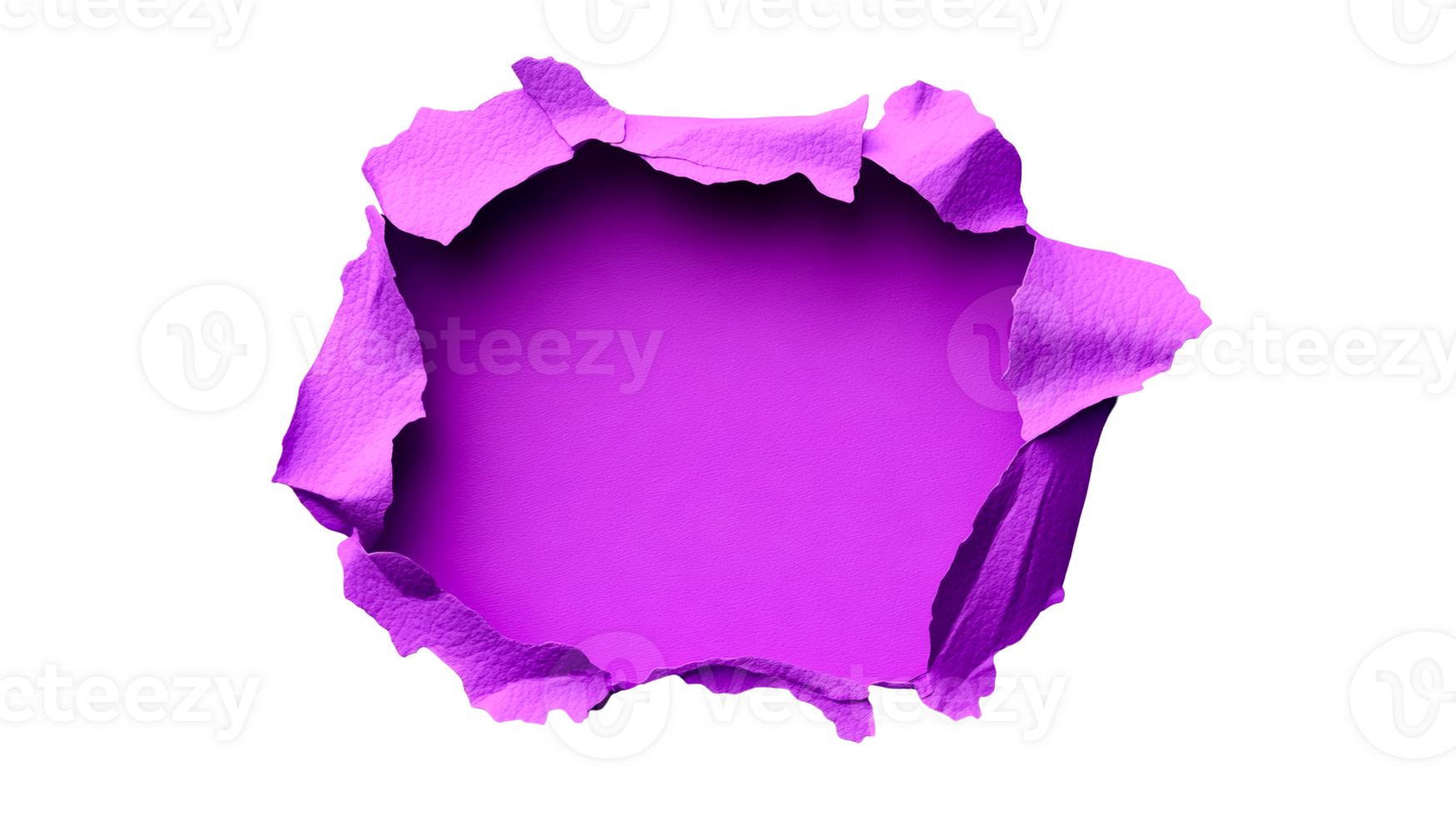 Colorful torn paper with a vibrant purple background effect png