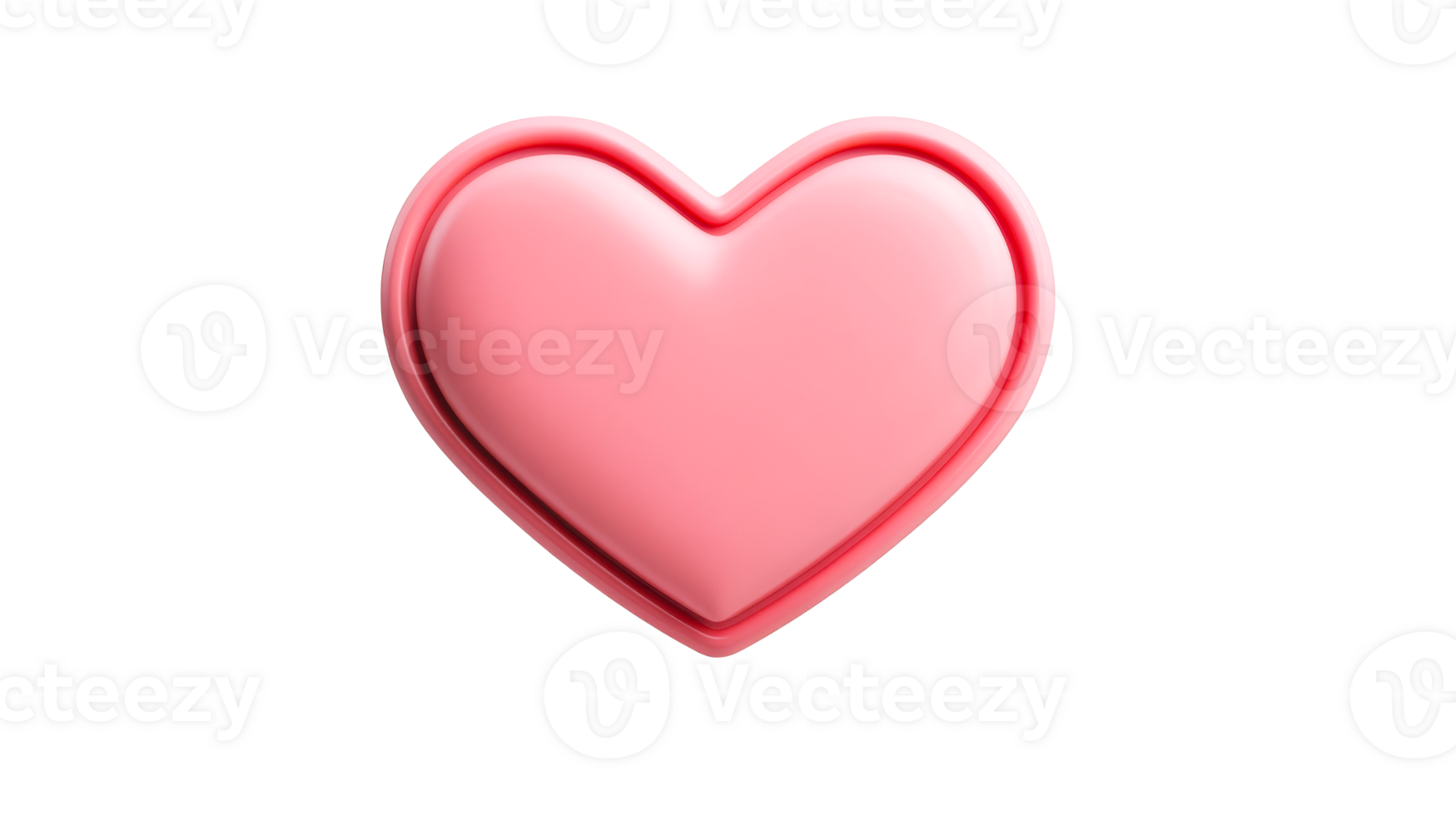 Bright pink heart shape on transparent background for various uses png