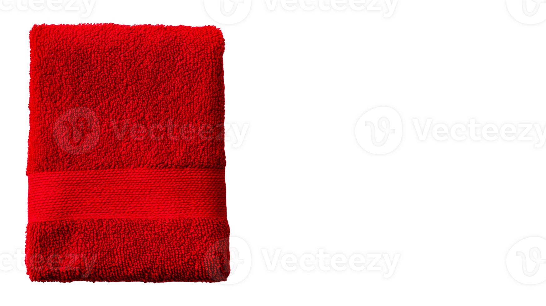 Bright red towel folded neatly on a transparent background png