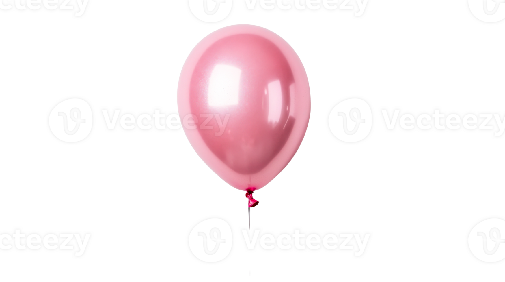 Shiny pink balloon with a ribbon on a transparent background png