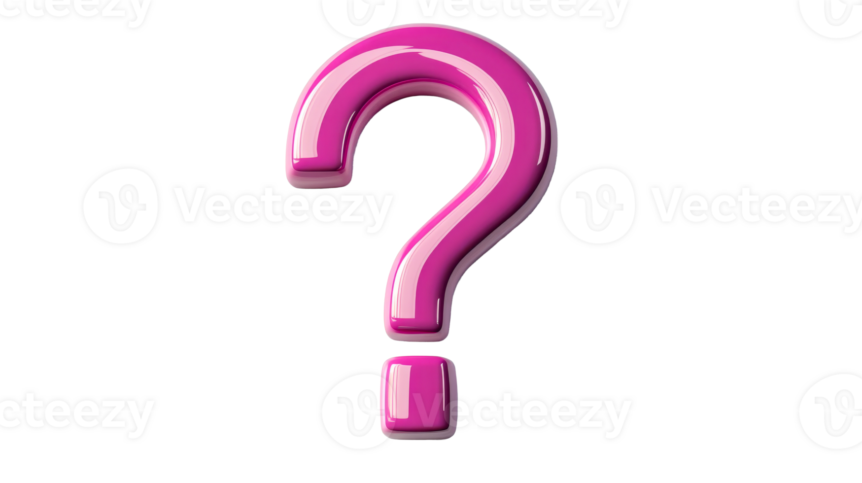 Bright pink question mark design with transparent background png