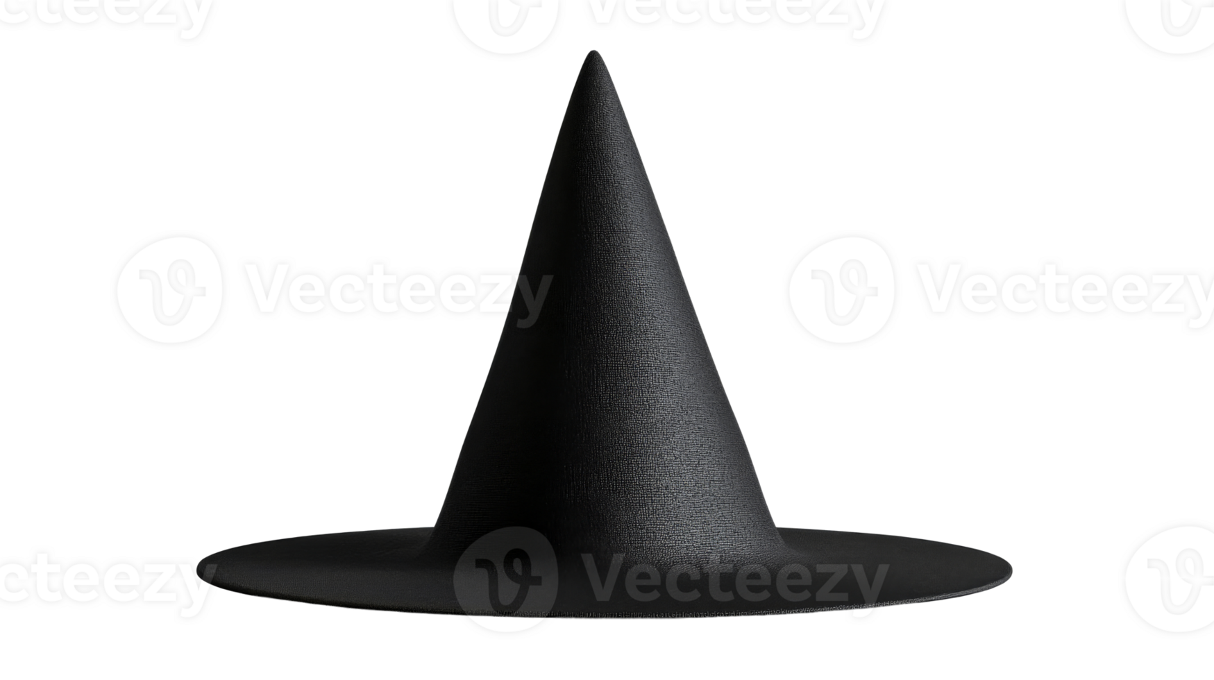 Black pointed witch hat for Halloween costumes and decor png
