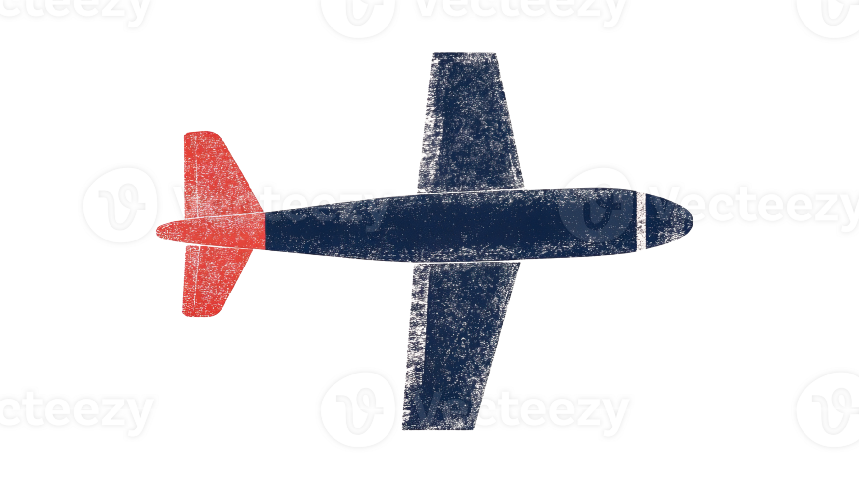 Stylized airplane illustration with a transparent background png