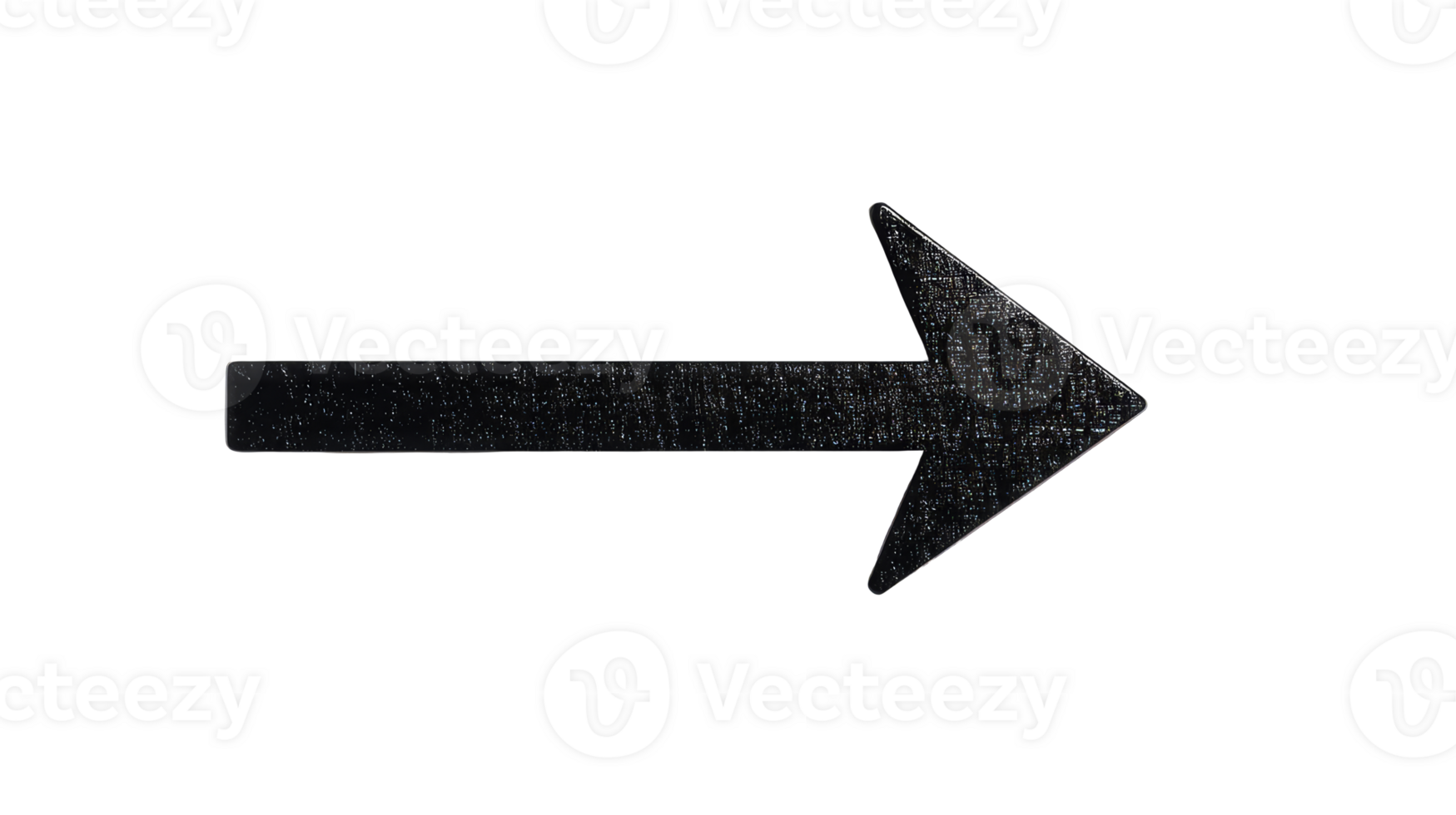 Right arrow icon with glitter texture on black background, cut out transparent png