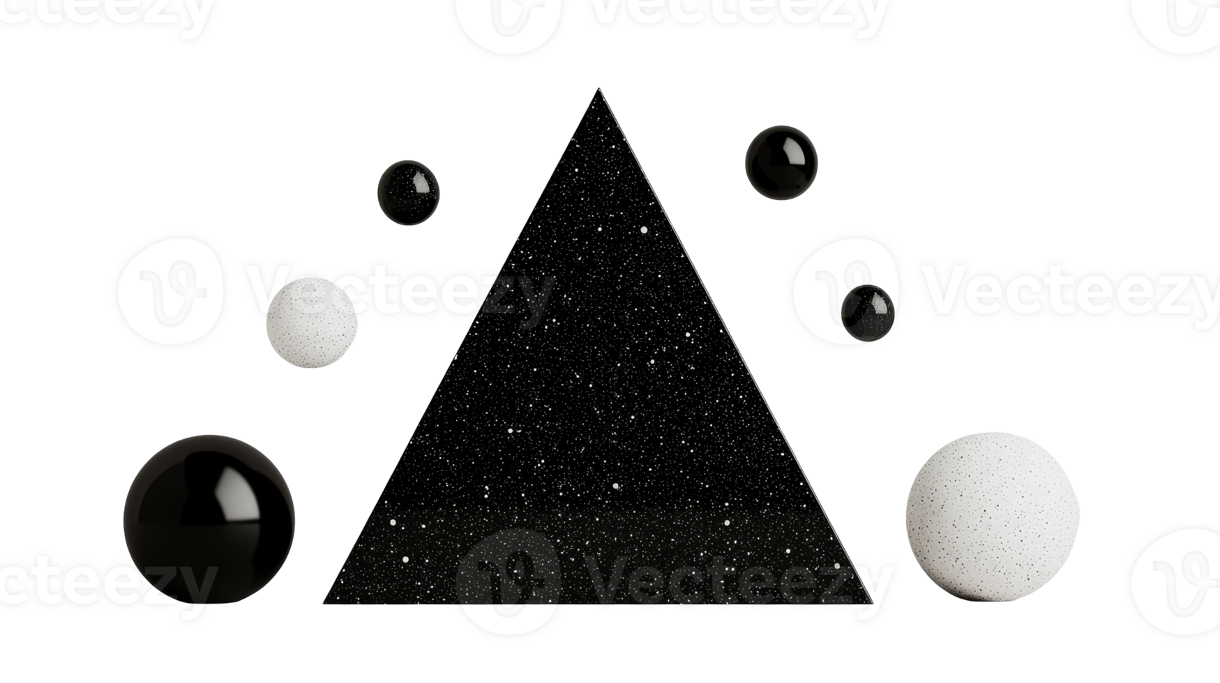 Minimalist composition, black and white shapes, cut out transparent png
