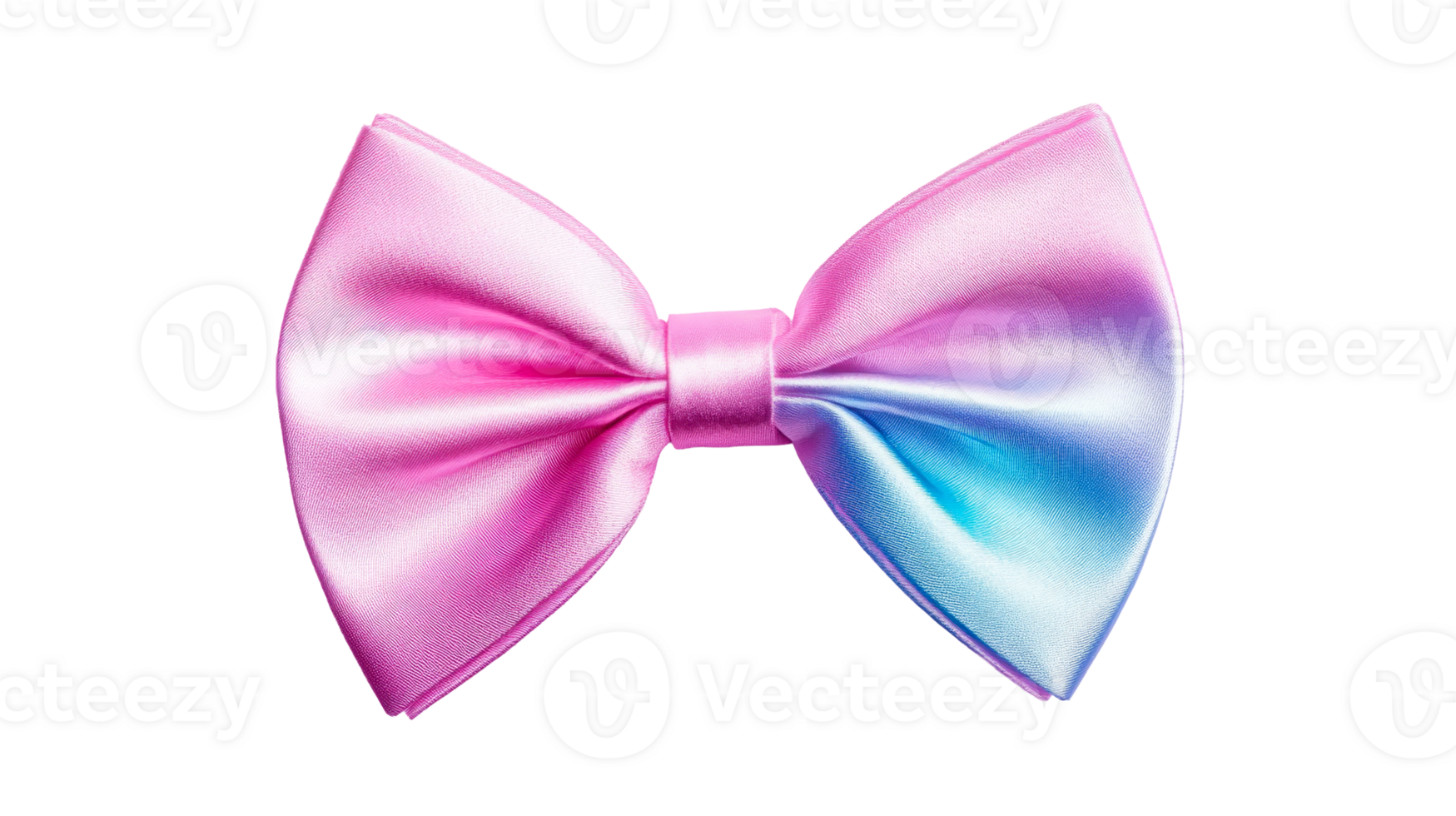 Pink and Blue Silk Bow Tie against Black, cut out transparent png