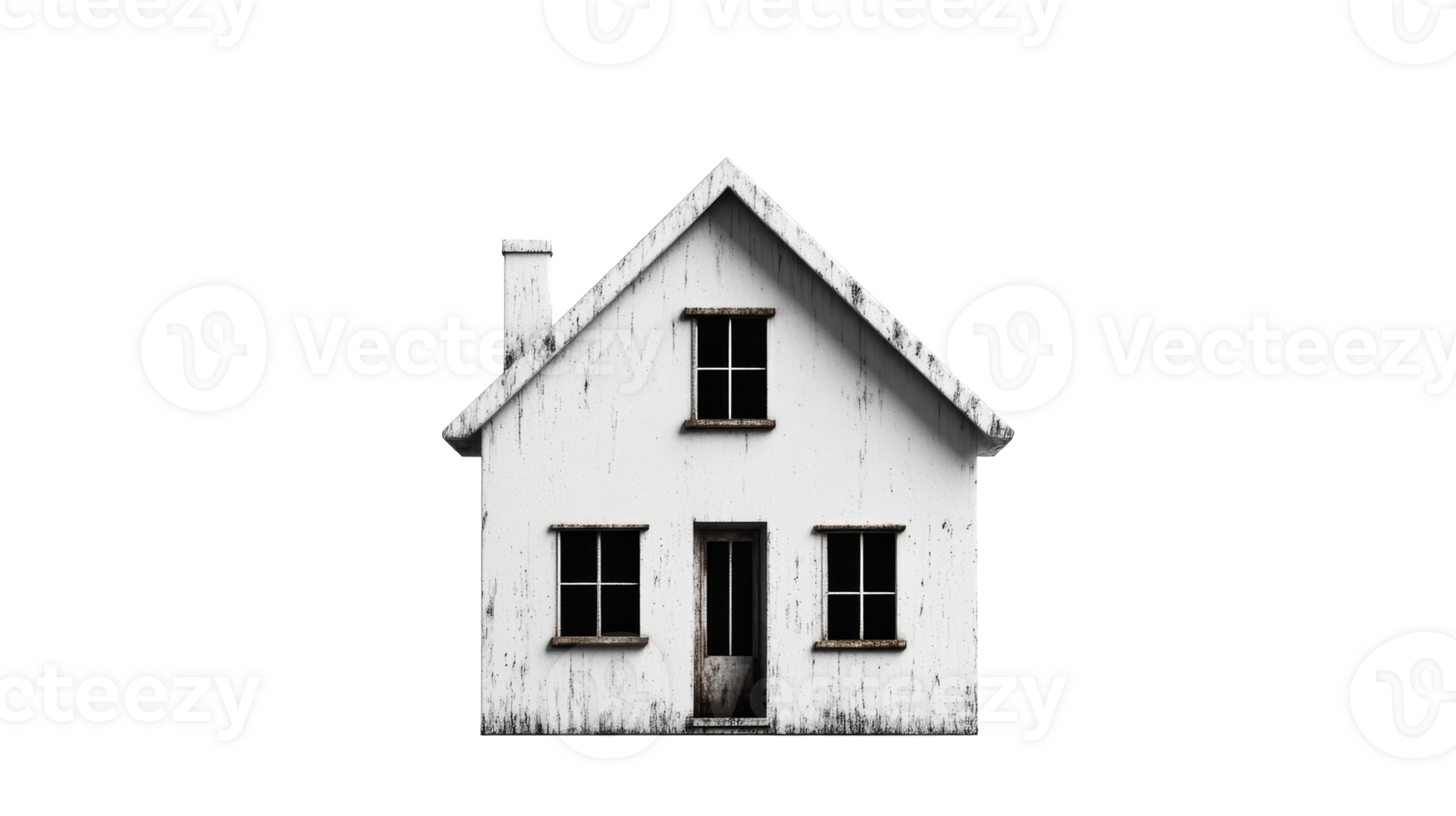 Small house isolated on black background, cut out transparent png