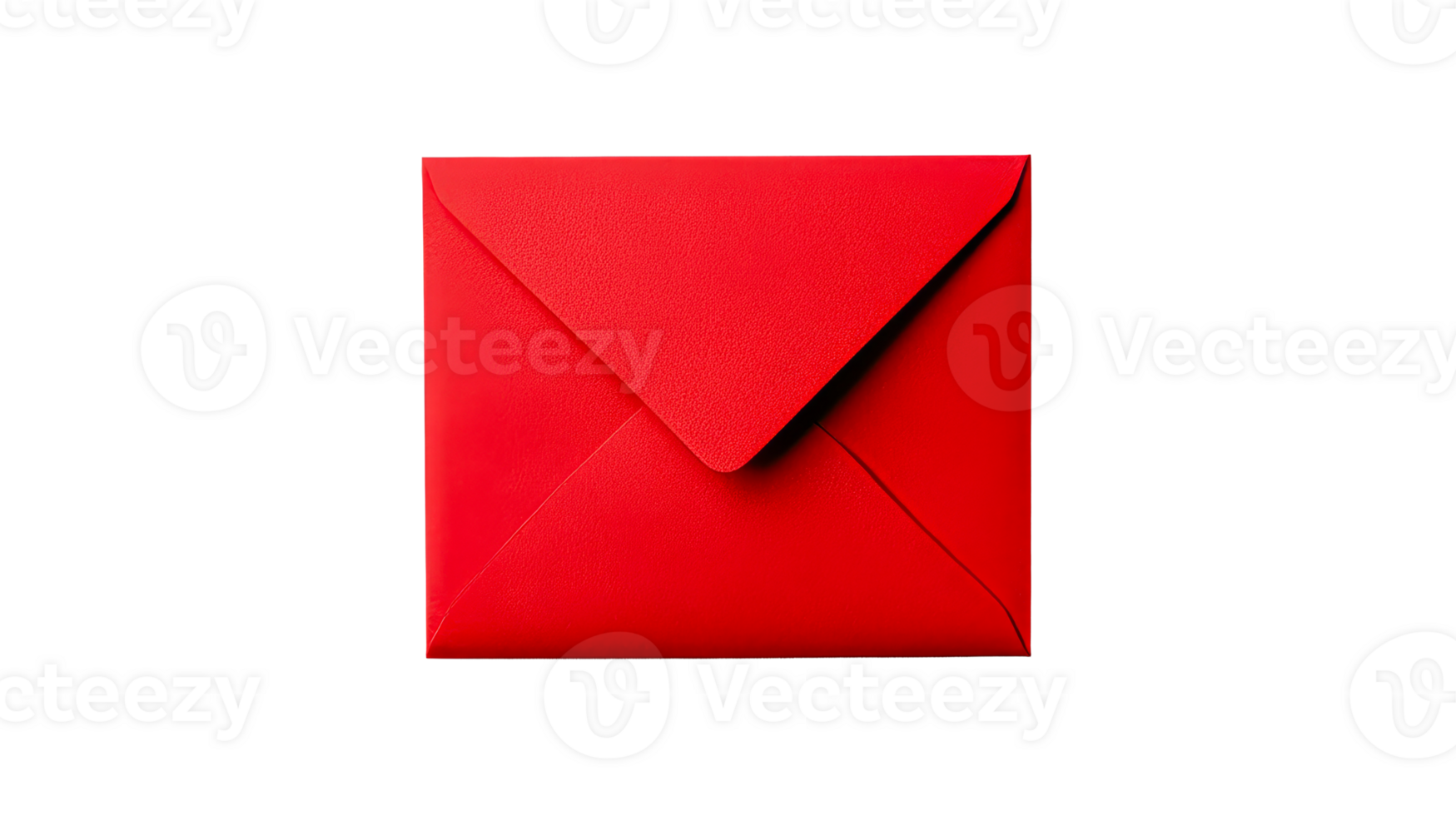 Square red envelope with black background for mockup, cut out transparent png