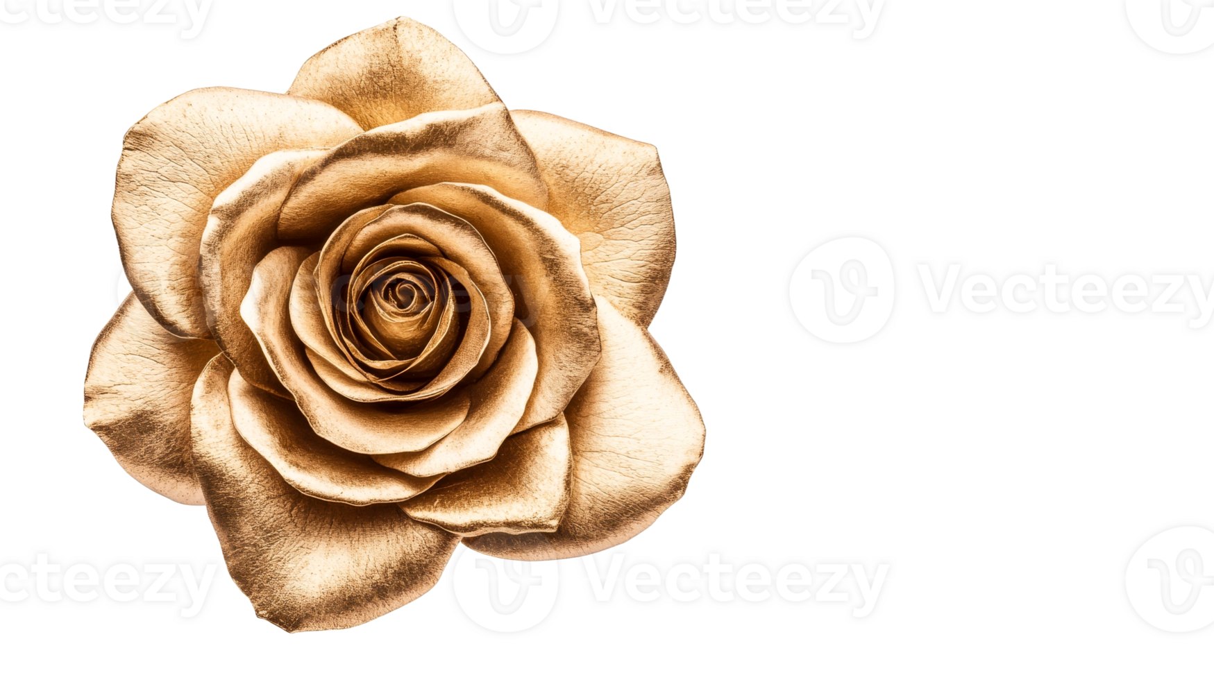 Golden flower head on black backdrop, macro view, close-up, cut out transparent png