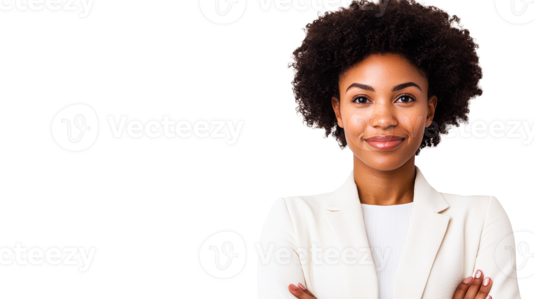 Elegant businesswoman with confident expression, cut out transparent png