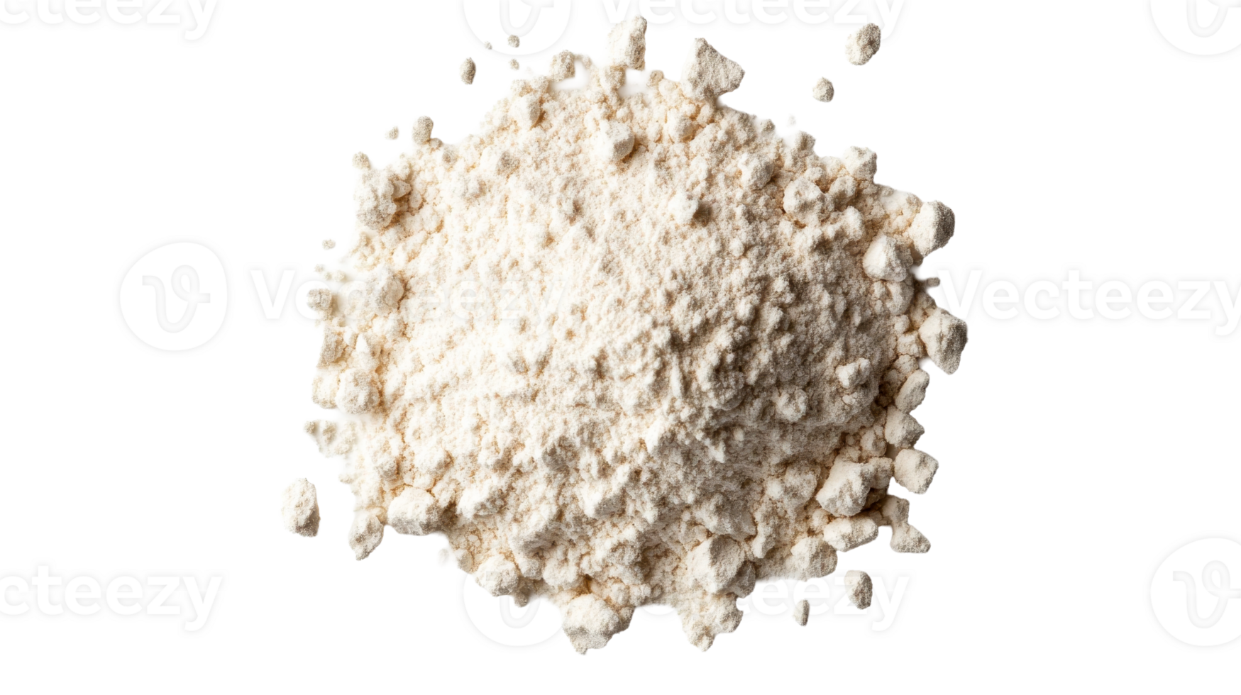 Heap of beige powder, isolated, food ingredient, cutout transparent png