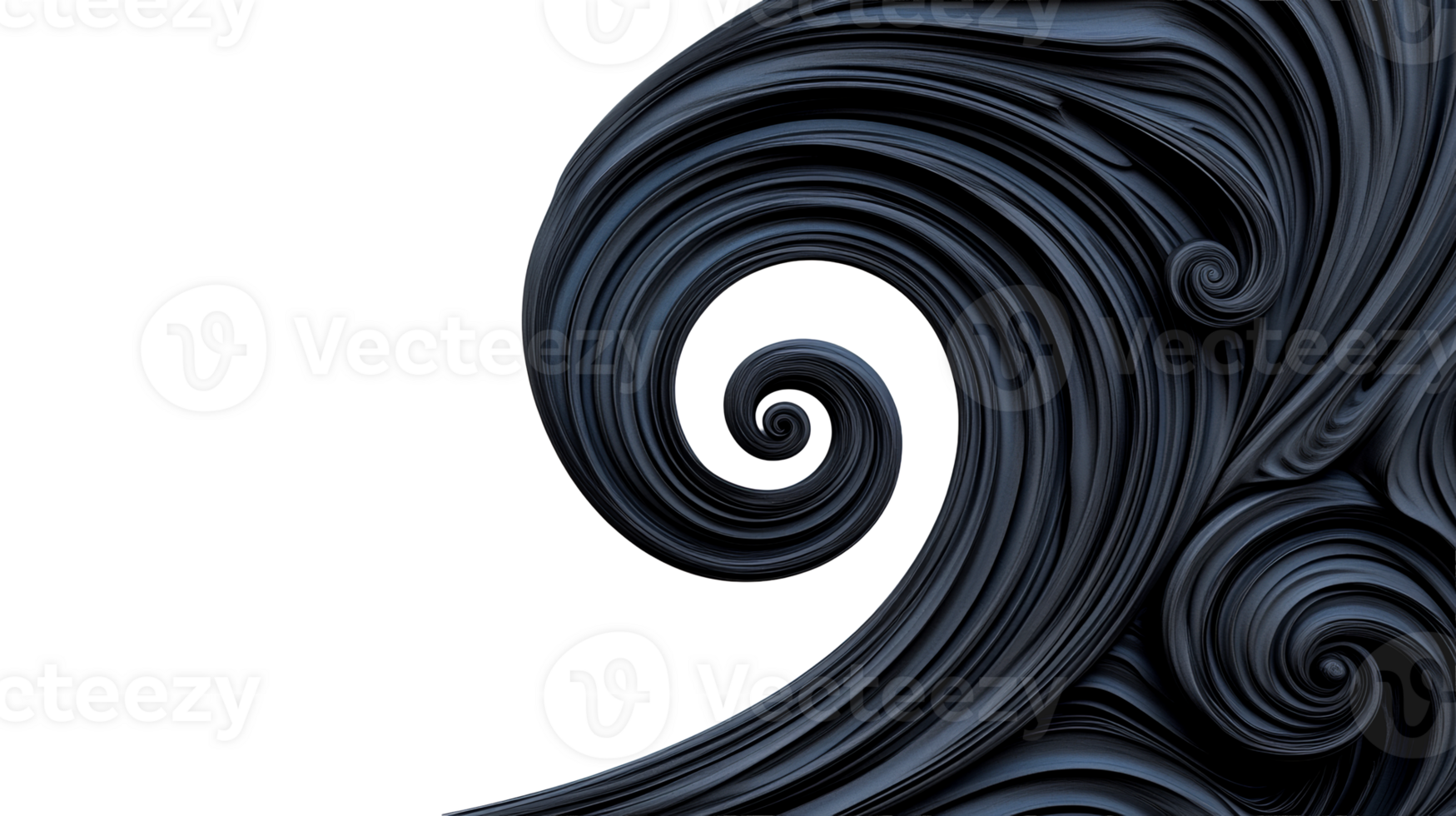Abstract spiral pattern with intricate details, cut out transparent png