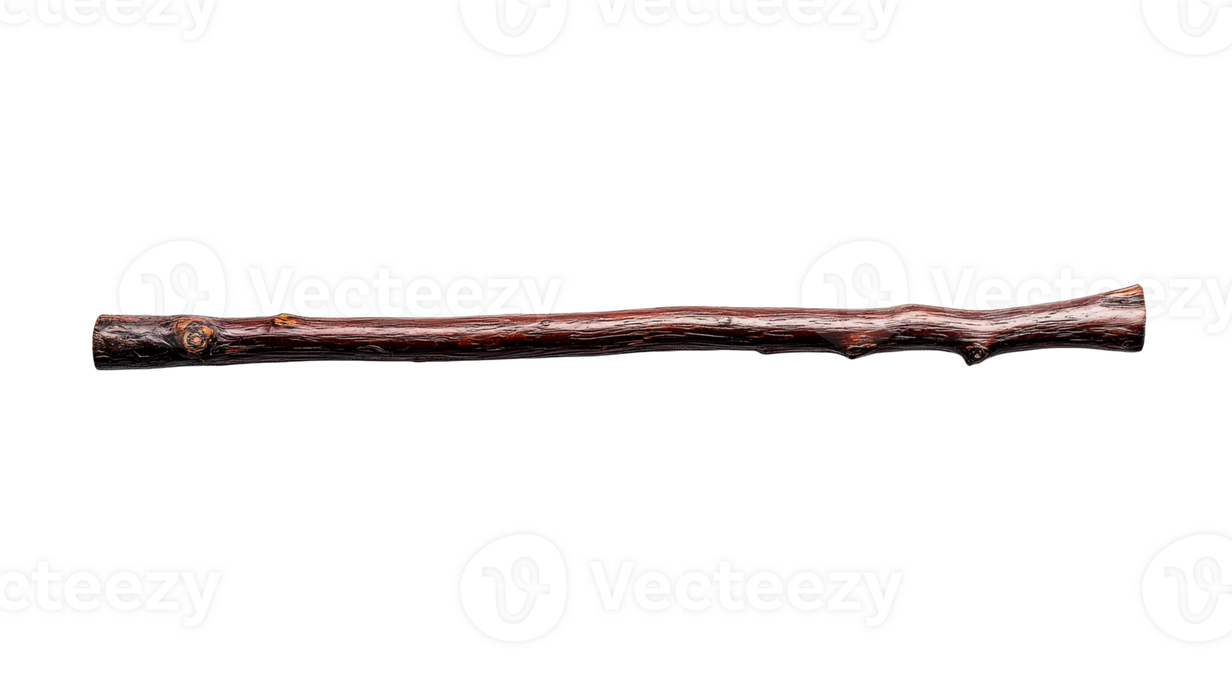 Wooden stick, branch, wizardry, magical wand, isolated on black background, cut out transparent png