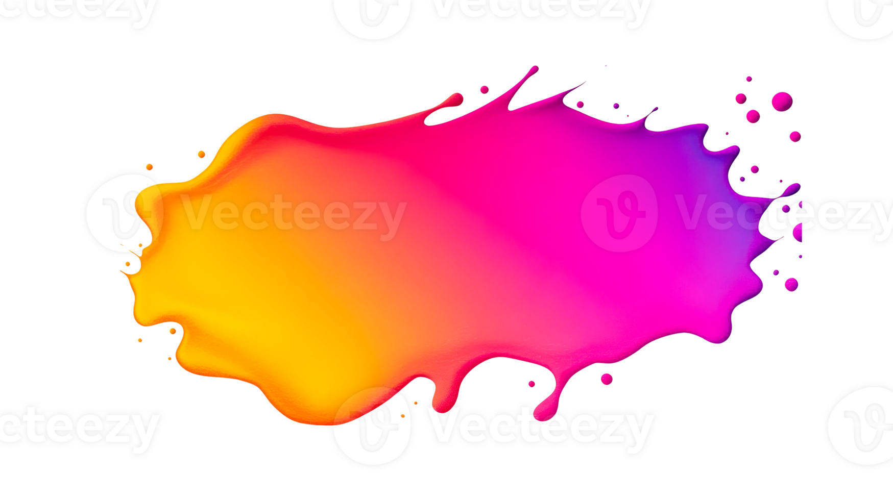 Vibrant fluid gradient blob design element, cut out transparent png