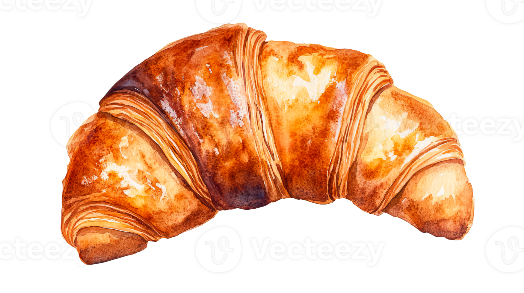 Croissant pastry, golden brown, breakfast food, baked treat, cut out transparent png