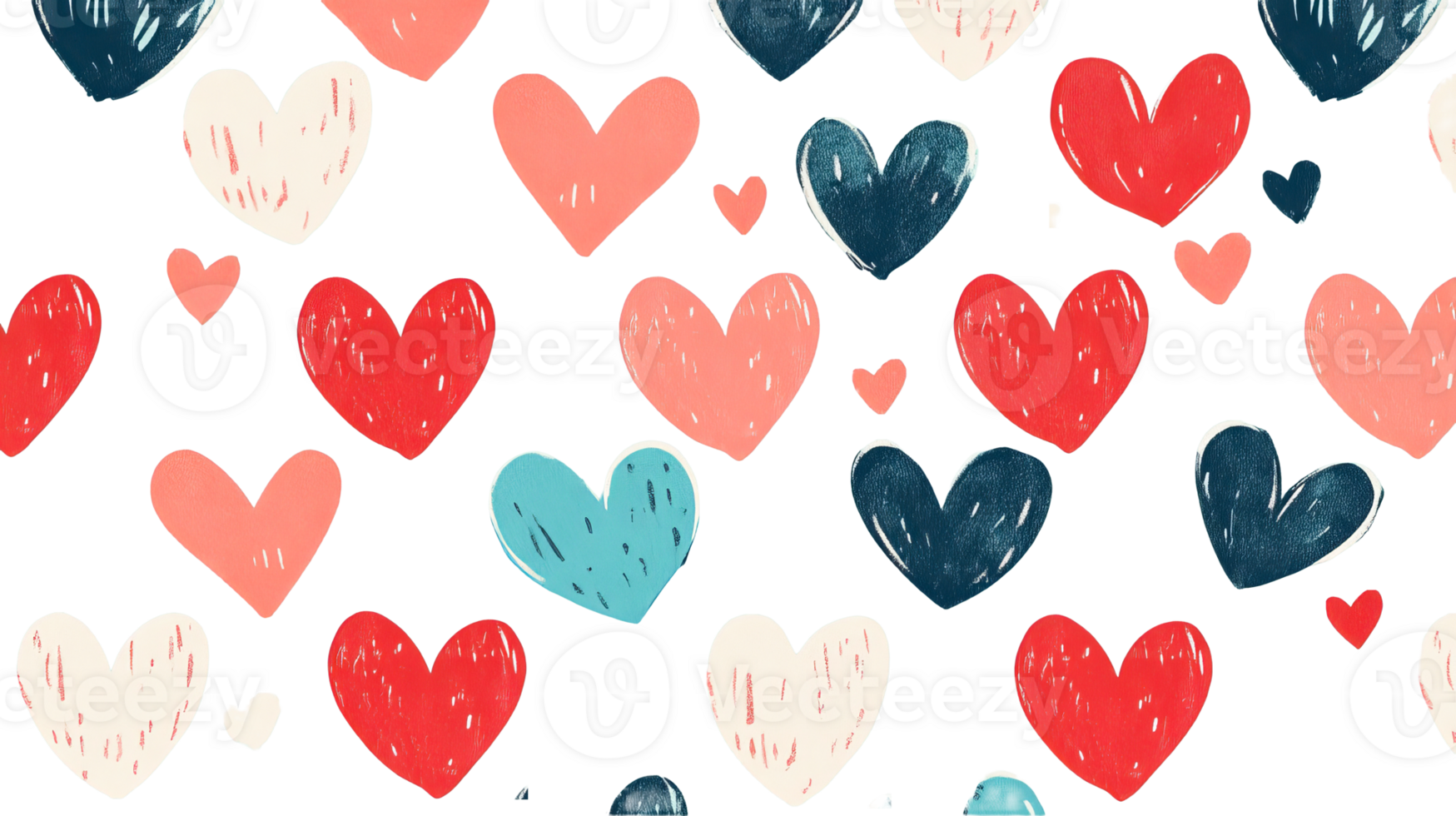 Hearts pattern, festive, romantic symbols, love concept, celebration card, cut out transparent png