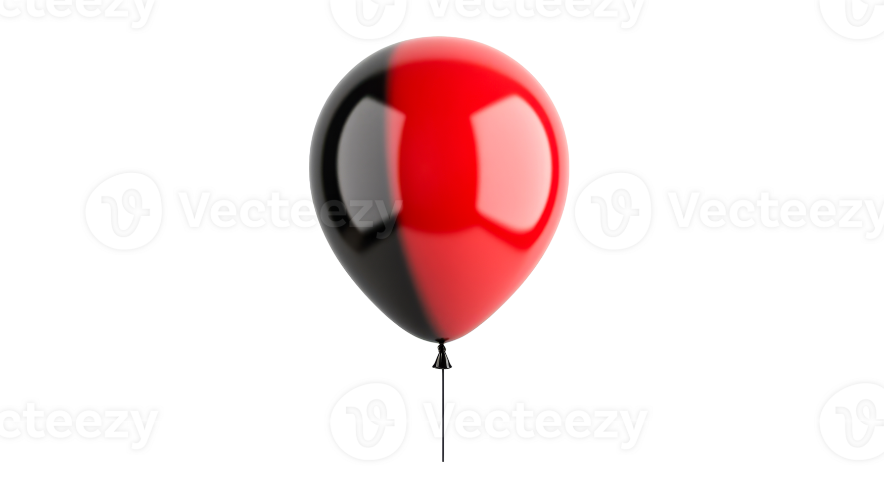 Red and black balloon, party decoration, festive, holiday, cut out transparent png