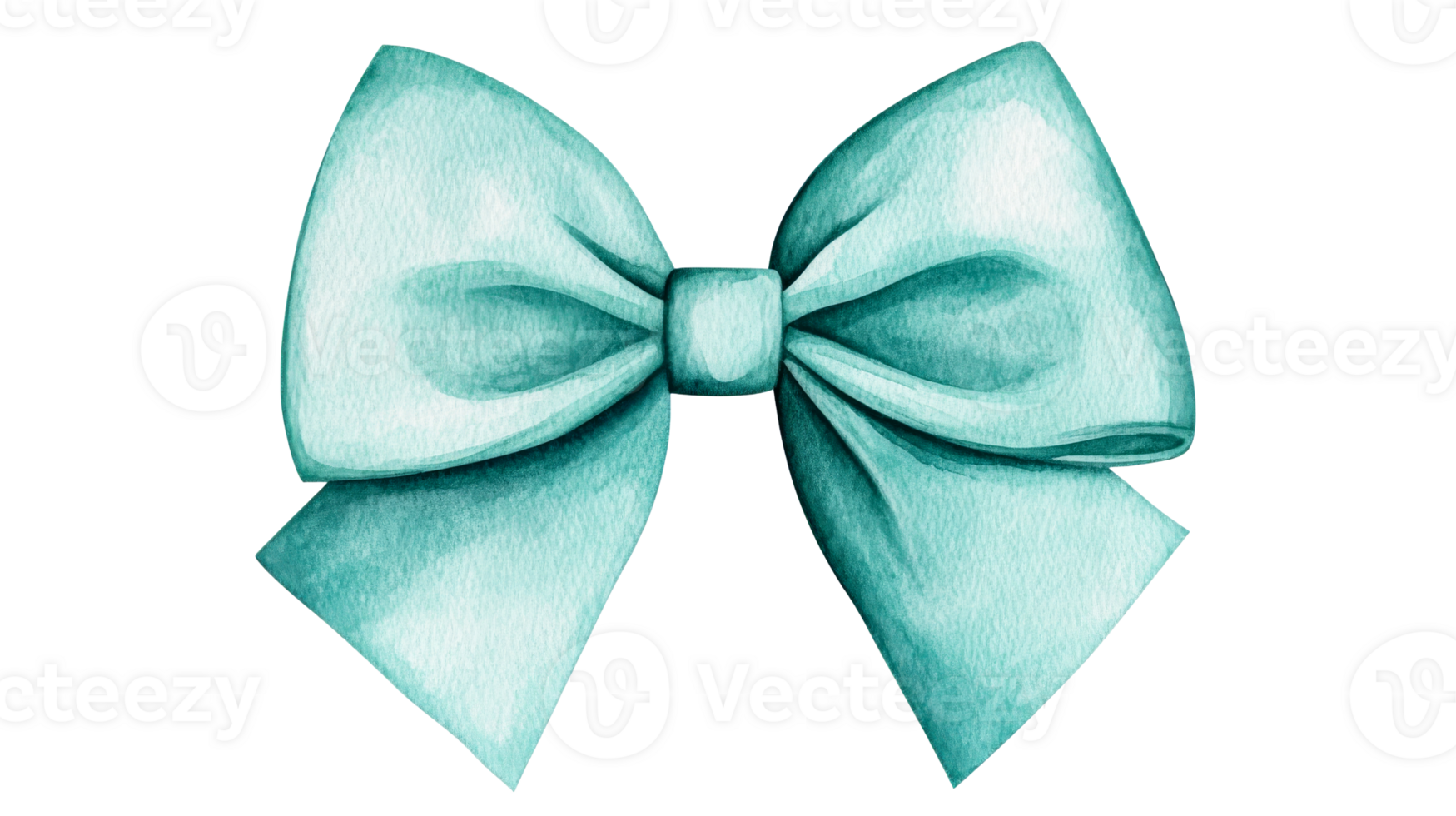 Ribbon watercolor isolated on transparent background, cut out transparent png