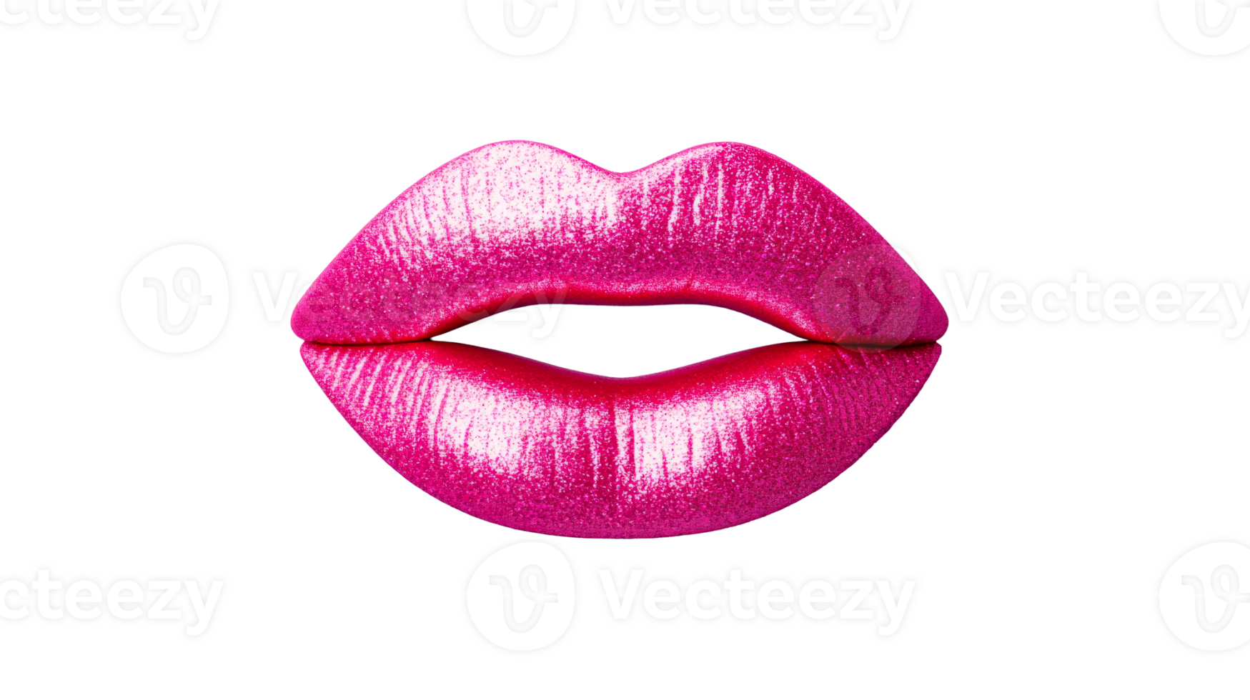 Glittery pink lips, makeup beauty style concept, cut out transparent png