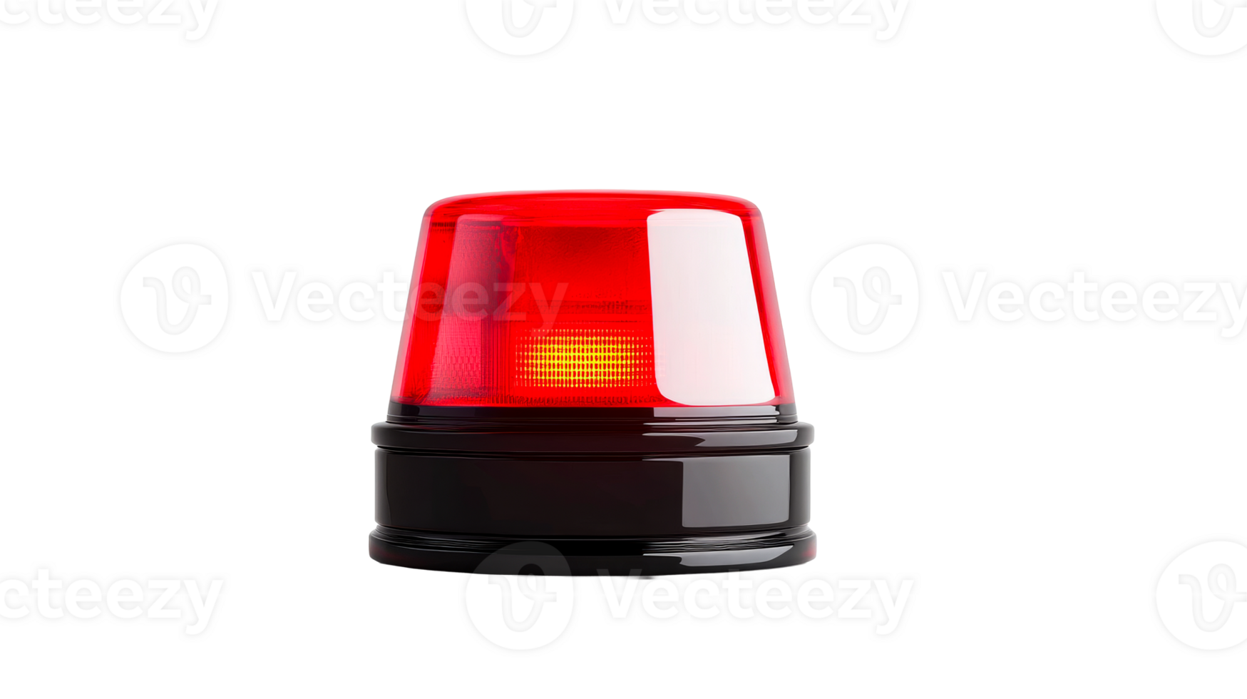 Emergency red light flashes to signal alert, cut out transparent png