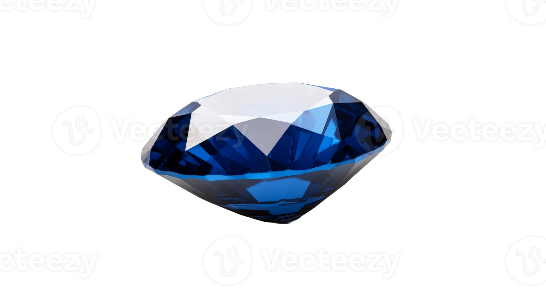 Luxurious sapphire gemstone close-up sparkles isolated, cut out transparent png