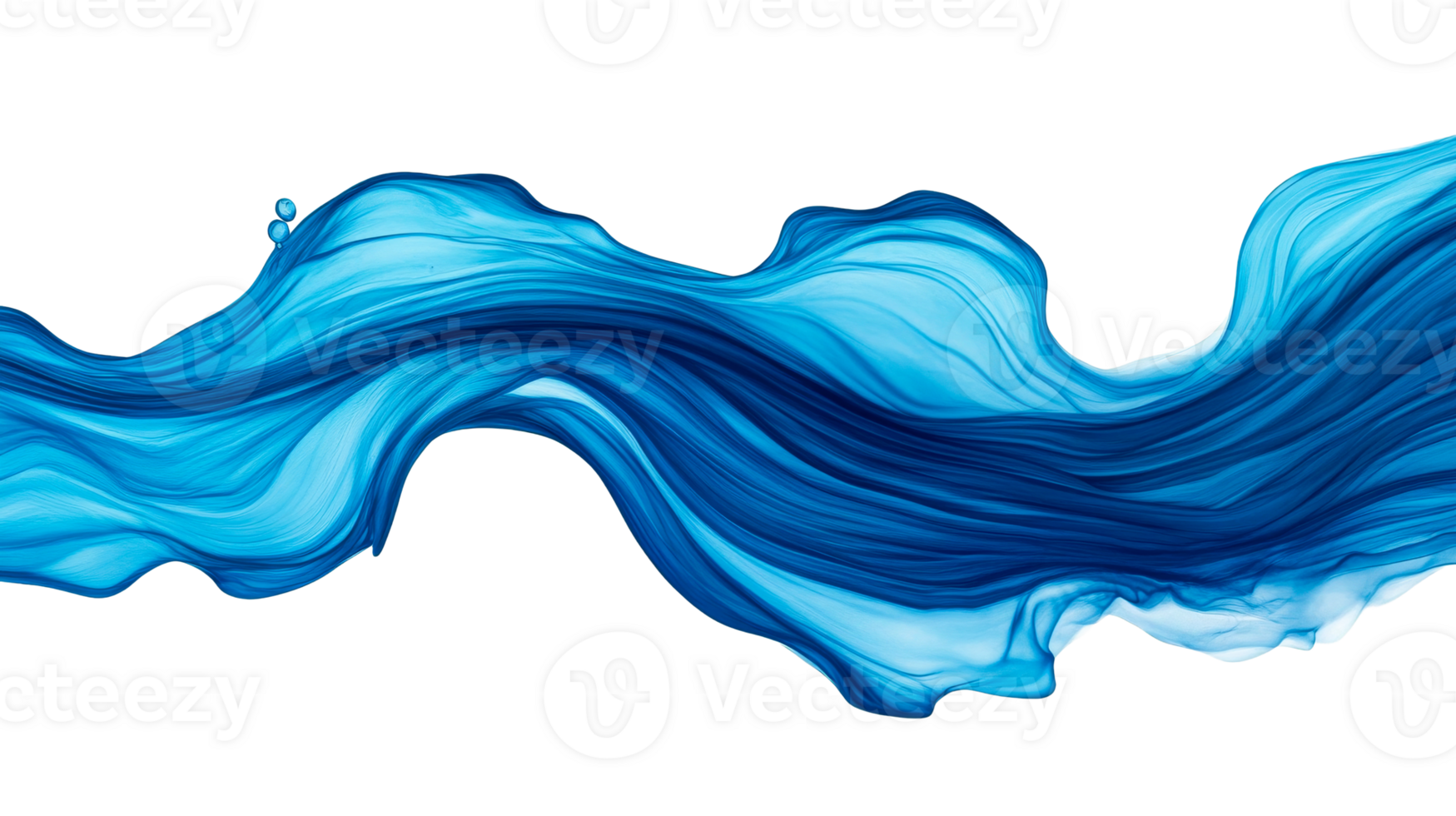 Abstract flowing blue swirl illustration, digital fluid design, cut out transparent png