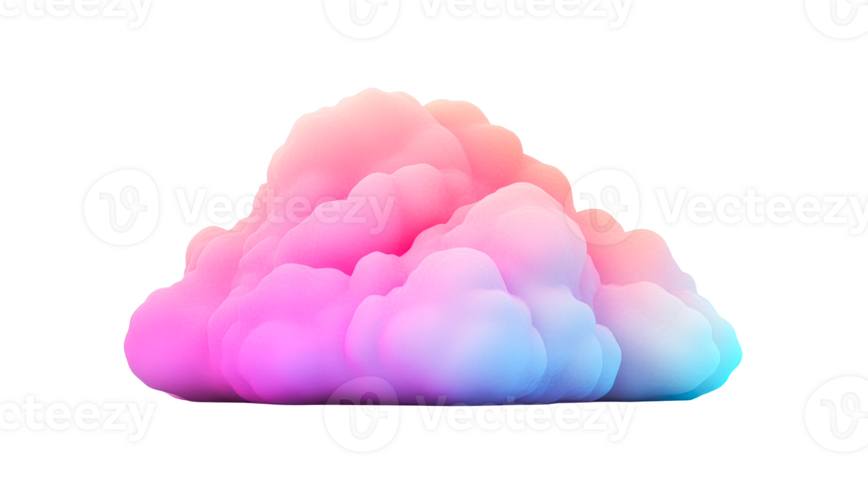 Pink cloud, abstract render texture shape, geometric element, cut out transparent png