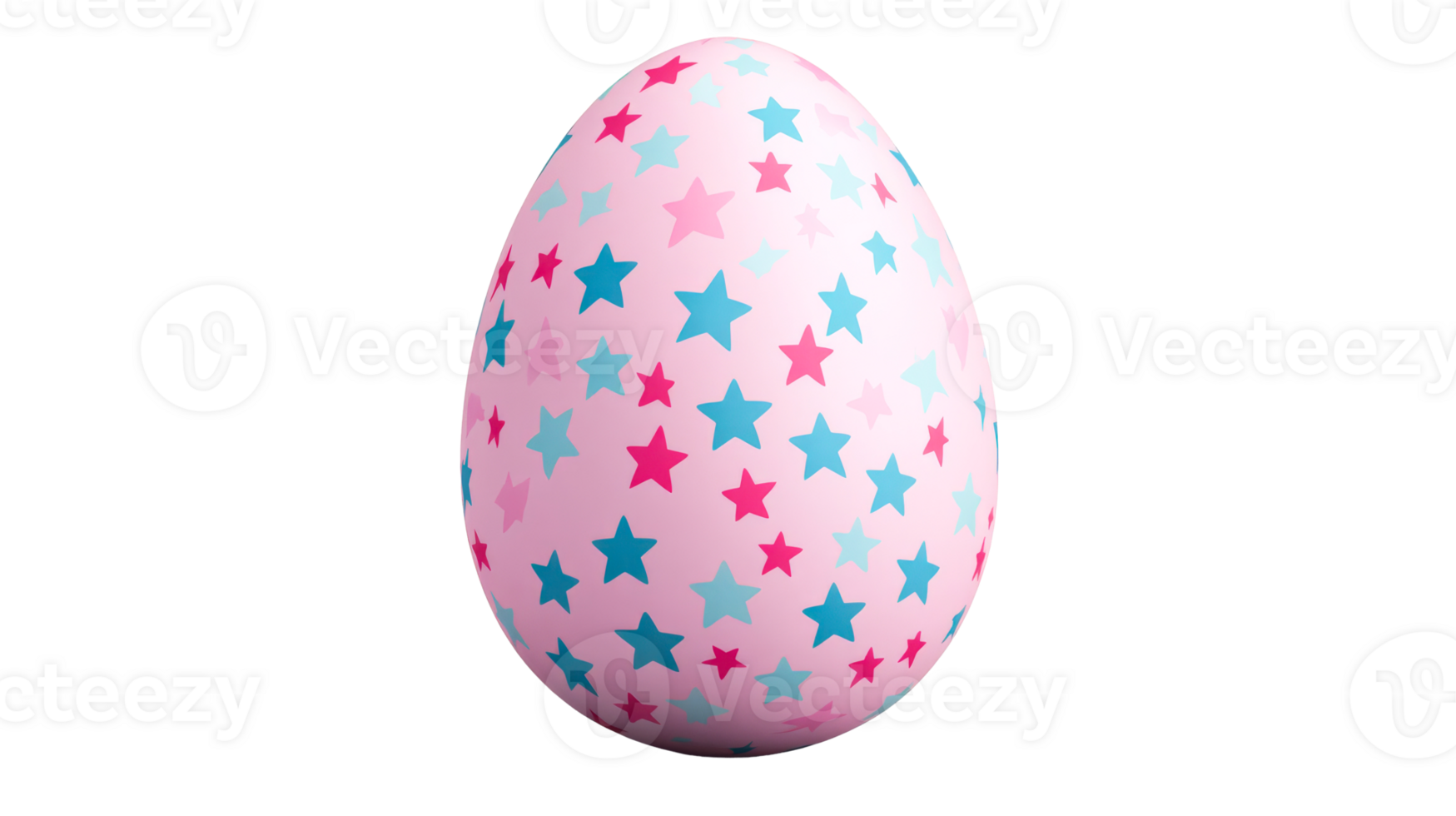 Decorated Easter Egg with Star Pattern, cut out transparent png